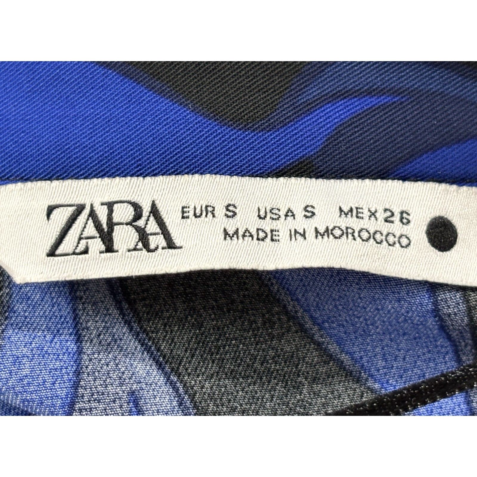 Zara VINTAGE Zara 2 Pc Co-ord Outfit Set Small Women’s Crop Top Mini Skirt Blue Black Retro Geometric Size S / US 4 / IT 40 - 7 Thumbnail
