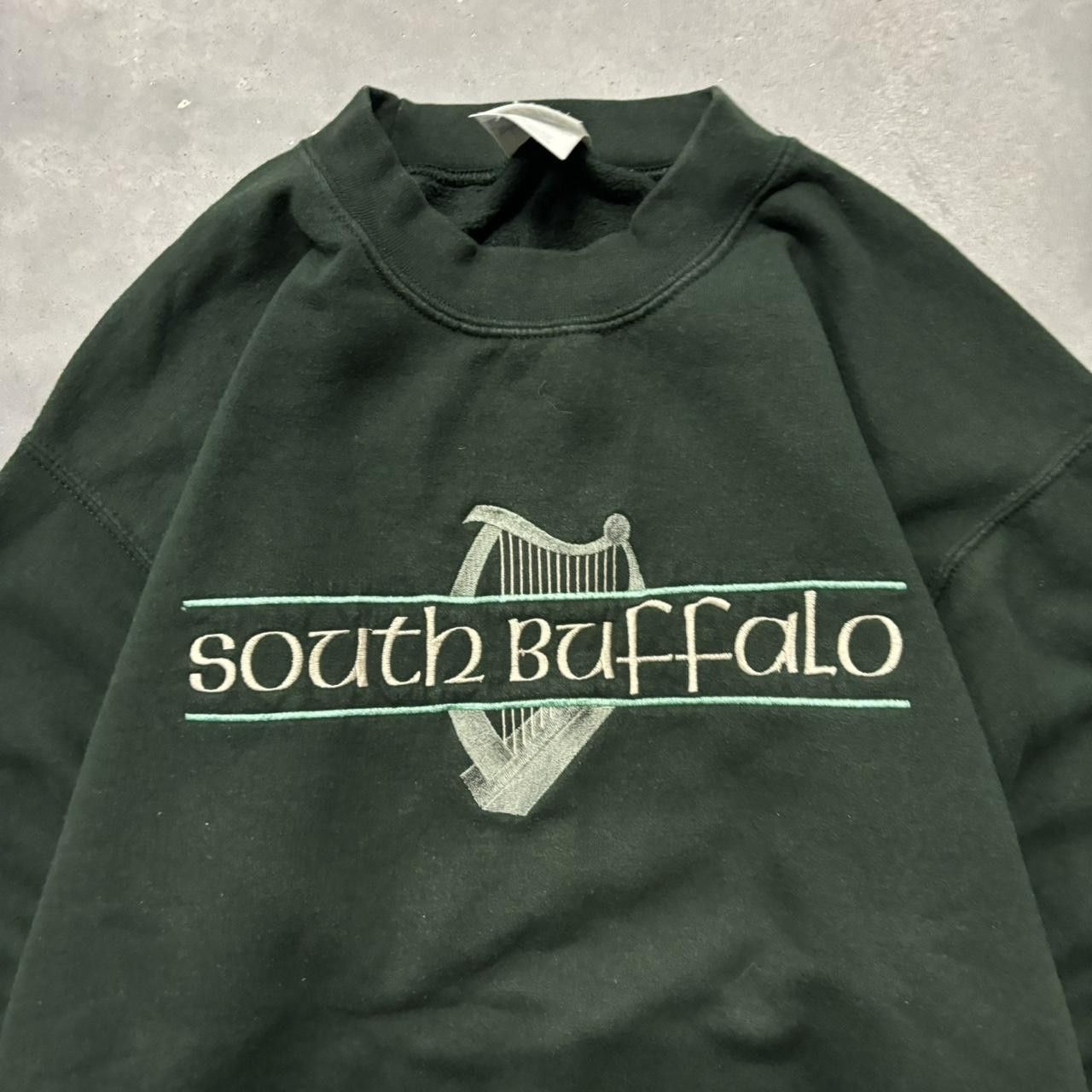 Japanese Brand × Vintage Vintage 90s Forest Green South Buffalo Embroidered Essential Crewneck! Size US M / EU 48-50 / 2 - 2 Thumbnail