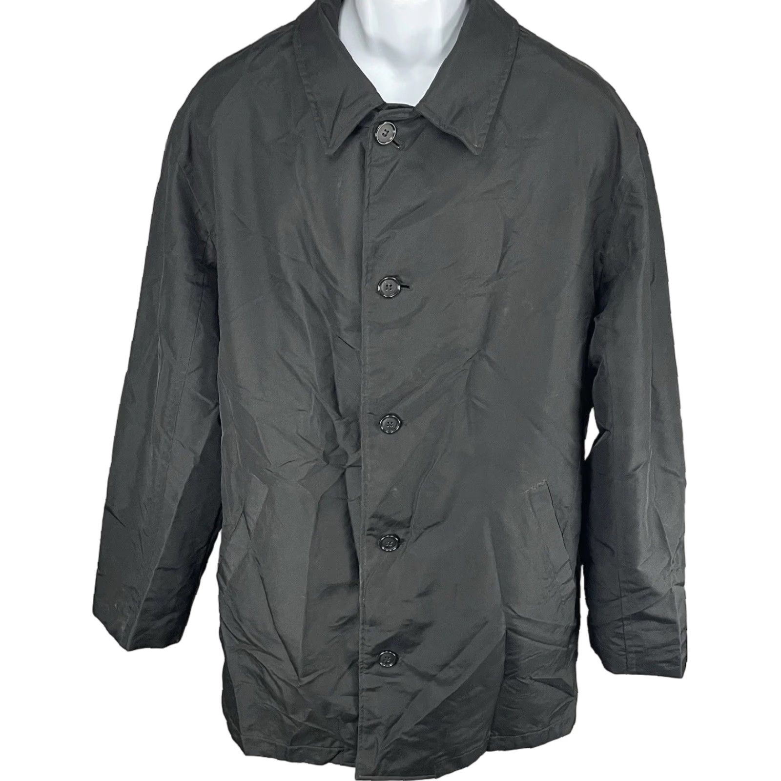 Dockers DOCKERS Black Rain Jacket Buttoned Collared Pockets Size Large L Stain Defense Size US L / EU 52-54 / 3 - 1 Thumbnail