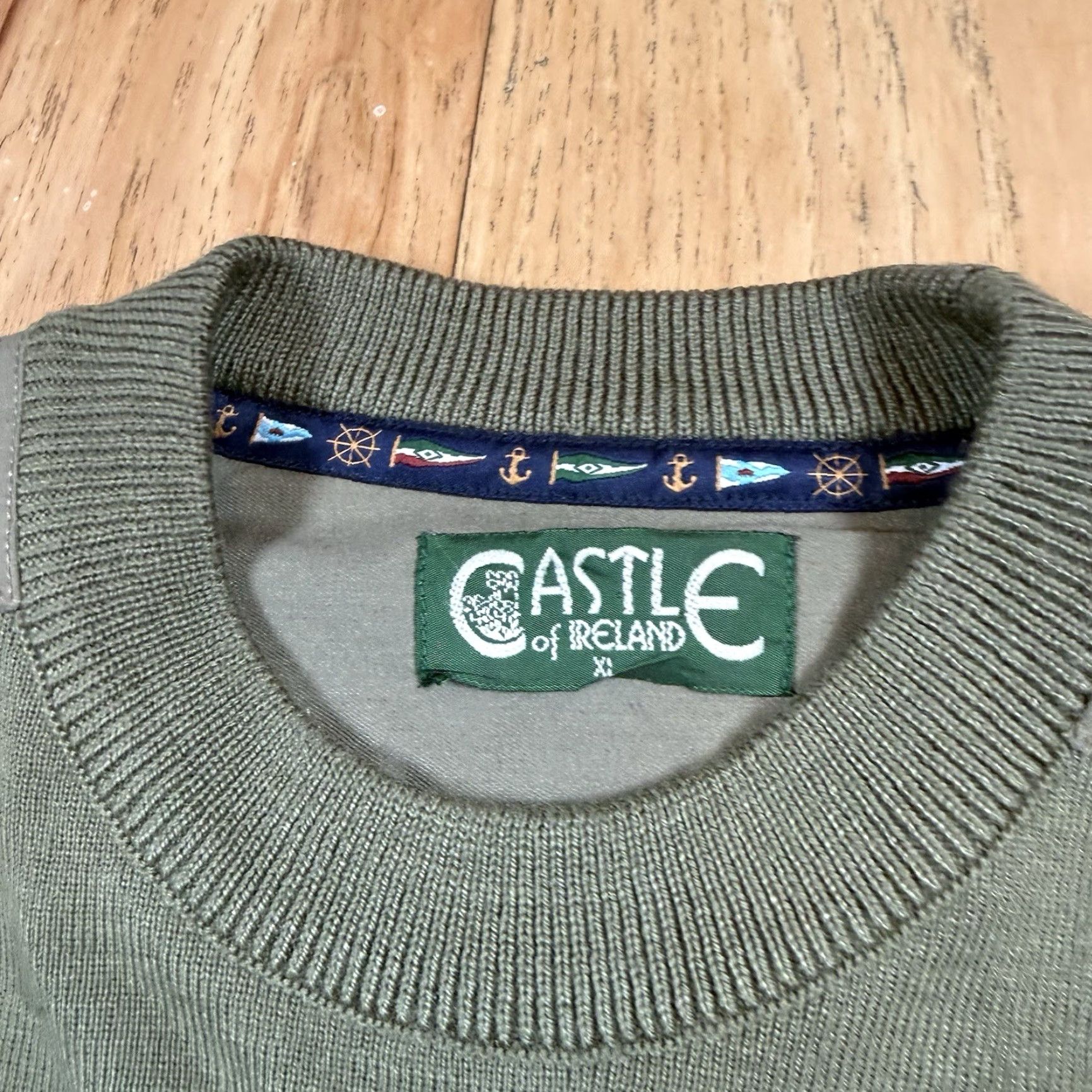 Vintage VINTAGE Castle Of Ireland Wool Blend Sweater Crew Neck Pockets Mens XL Green Size US XL / EU 56 / 4 - 3 Thumbnail