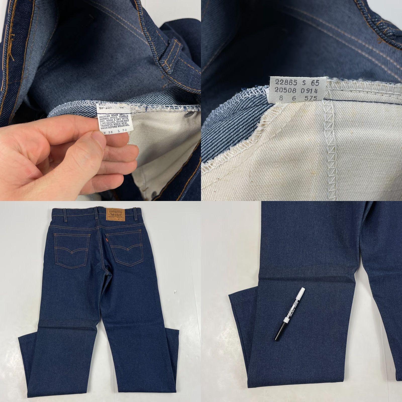 Levi's VINTAGE Levi's 508 Jeans Mens 32 x 30 Blue Orange Tab Straight Leg Denim 70s USA Mens Jeans Size US 32 / EU 48 - 8 Thumbnail