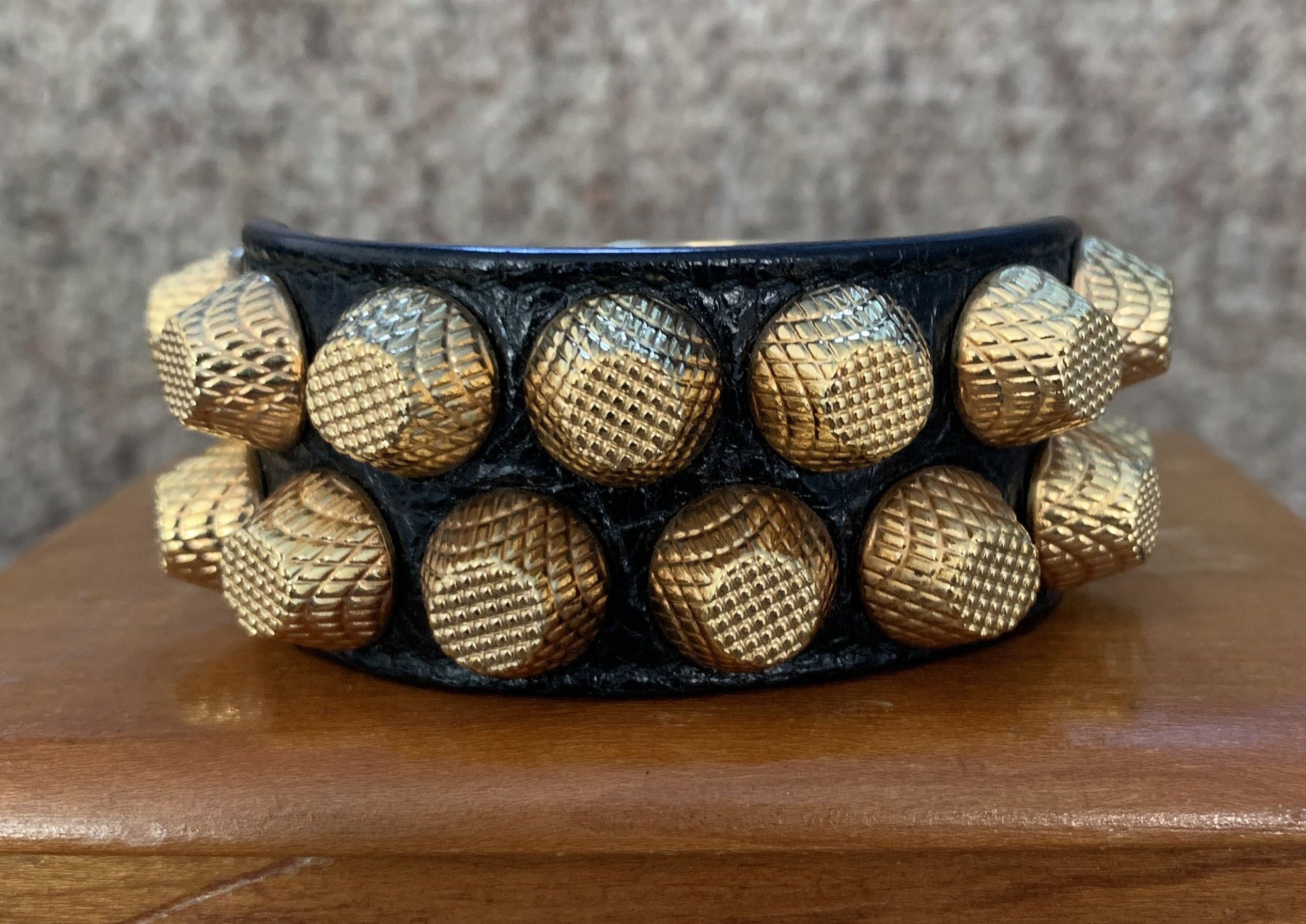 Balenciaga Balenciaga Arena Leather Studded Bracelet Size ONE SIZE - 2 Thumbnail