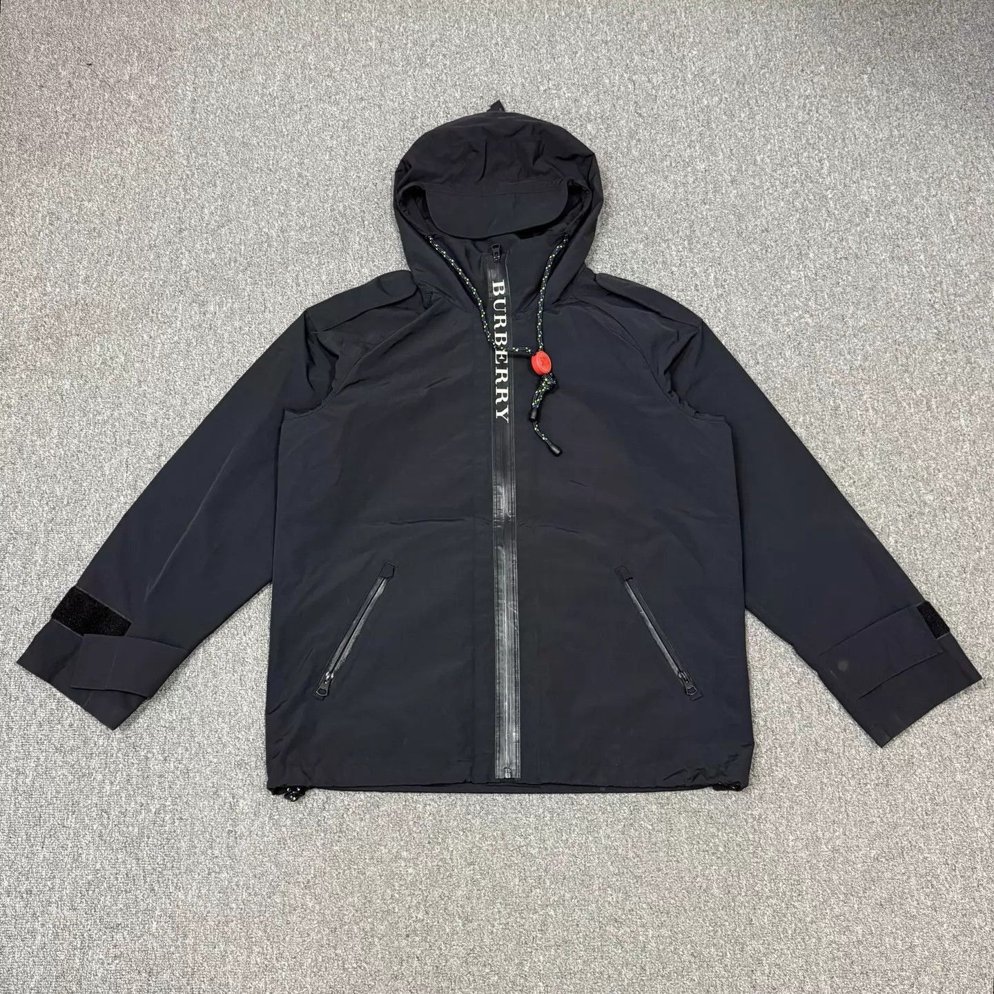 Burberry Black Hooded Zip-Up Light Jacket Size M Size US M / EU 48-50 / 2 - 1 Thumbnail