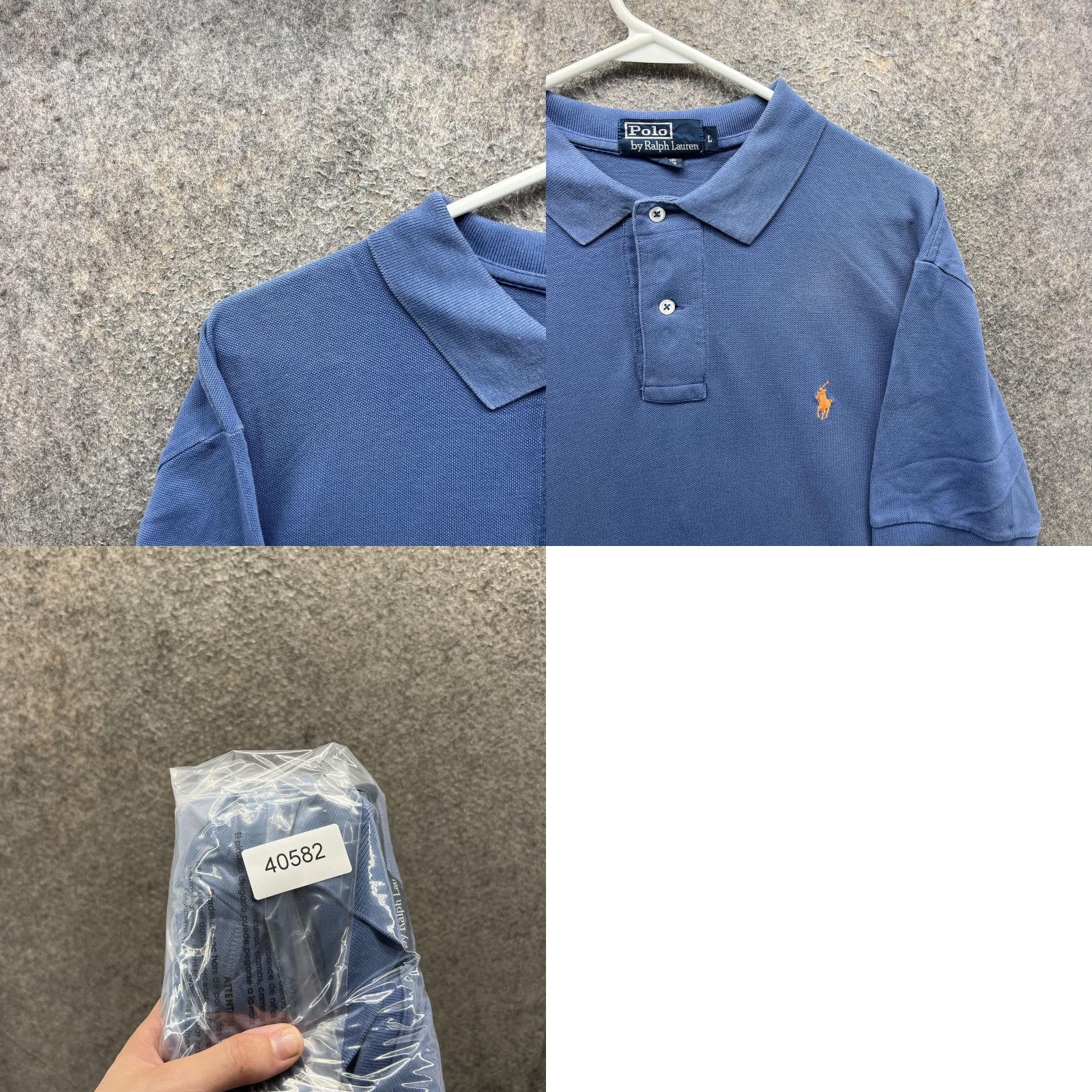 Polo Ralph Lauren VINTAGE Polo Ralph Lauren Polo Shirt Men L Blue Solid Pony Pique Short Sleeve Casual Size US L / EU 52-54 / 3 - 8 Thumbnail