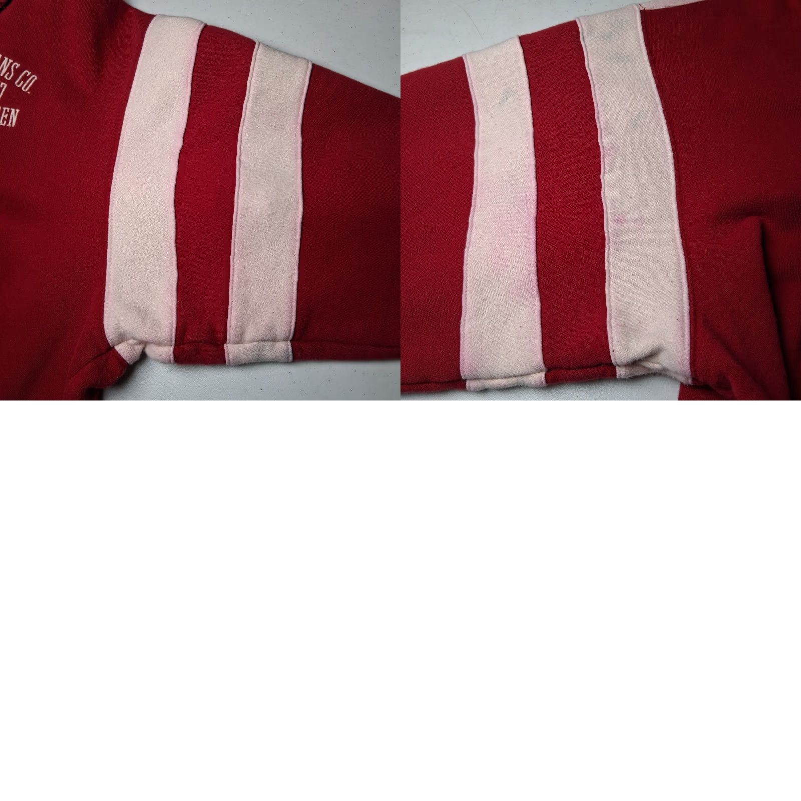 Vintage VINTAGE Ralph Lauren Polo Jeans Sweatshirt Men L Red 1/4 Zip Hoodie Pullover Nautical Preppy Retro Denim Knit Embroidred Stripe Pattern Used Size US L / EU 52-54 / 3 - 10 Thumbnail