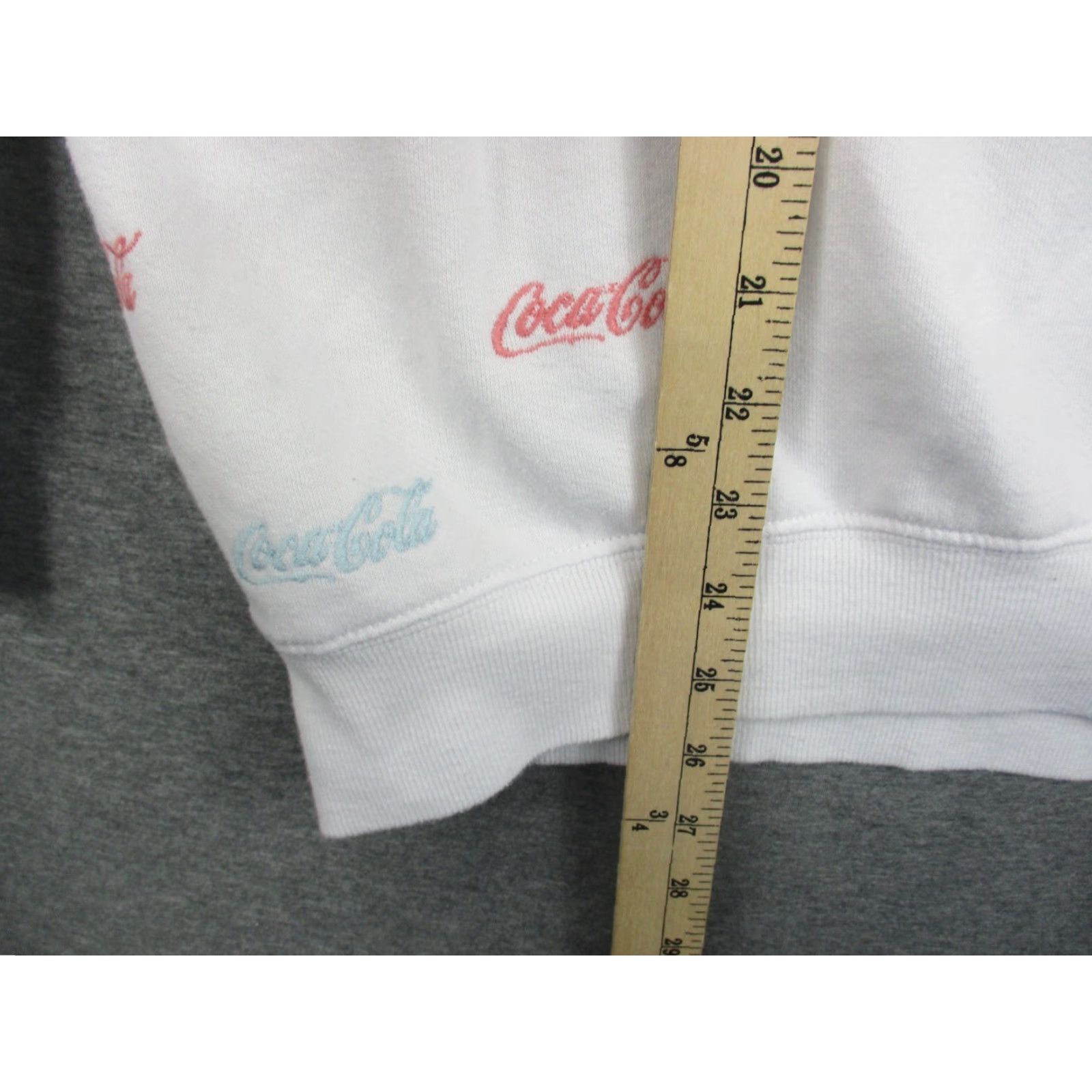 Vintage Coca-Cola Sweatshirt Adult Large White All Over Print Logo Pastel Unisex Adults Logo Sweatshirt Mens Womens Boys Girls Size L / US 10 / IT 46 - 4 Thumbnail