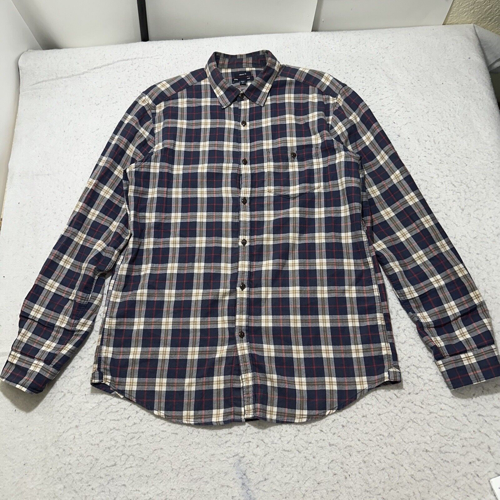 Gap GAP Men's Medium Button Down Pocket Shirt Blue Plaid Striped Size US L / EU 52-54 / 3 - 1 Thumbnail
