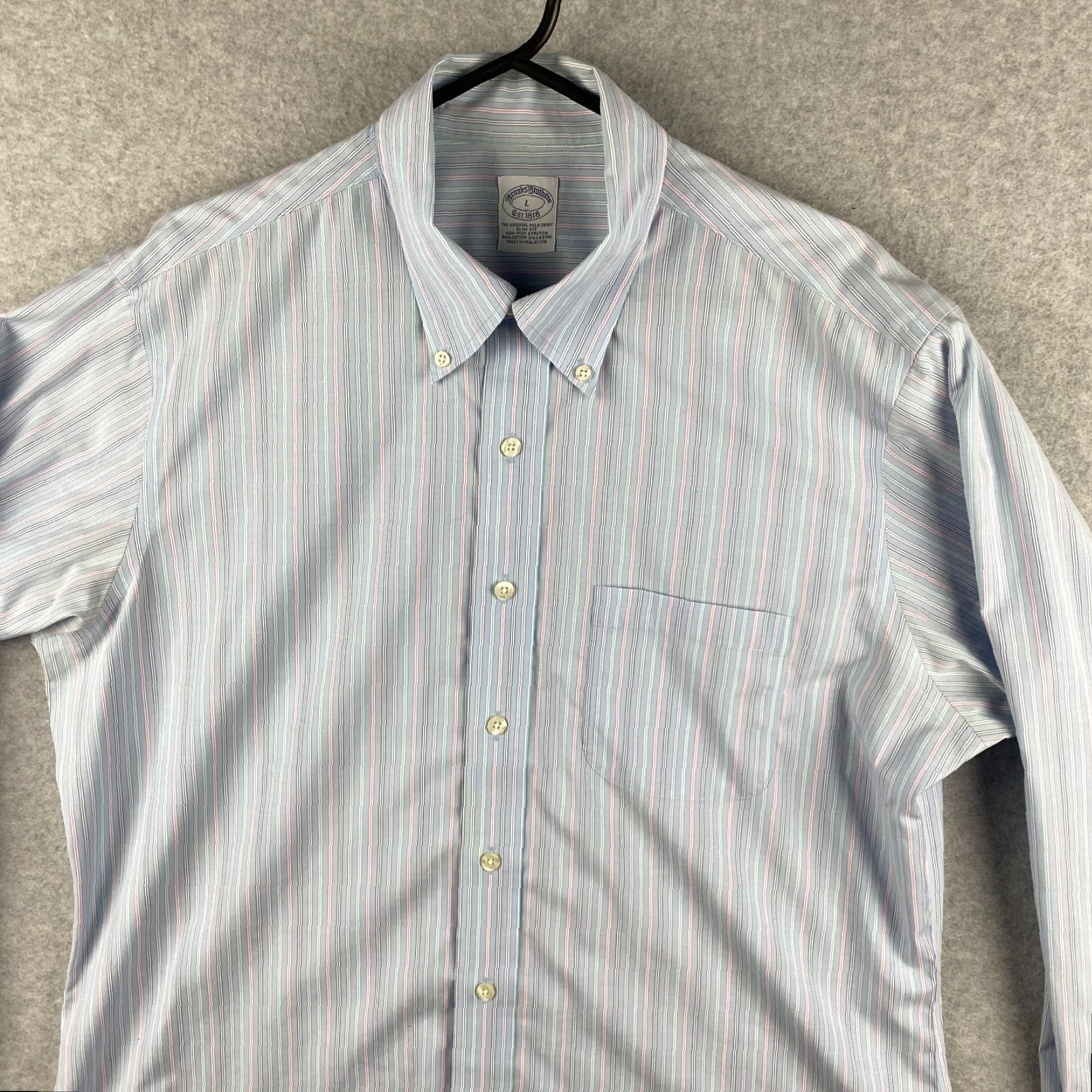 Brooks Brothers VINTAGE Brooks Brothers Button-Up Shirt Mens L Blue Pinstriped Slim Long Sleeve Size US L / EU 52-54 / 3 - 2 Thumbnail