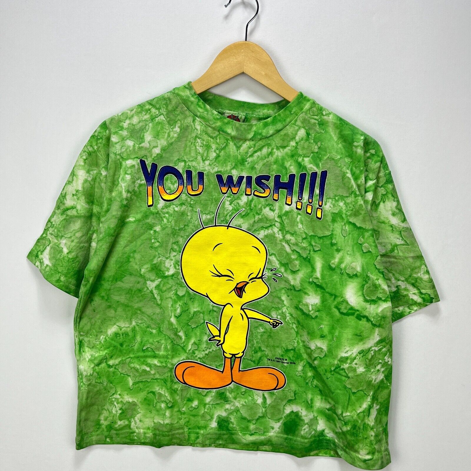 Vintage 90s Tweety Bird Looney Tunes Tie Dye T Shirt Small