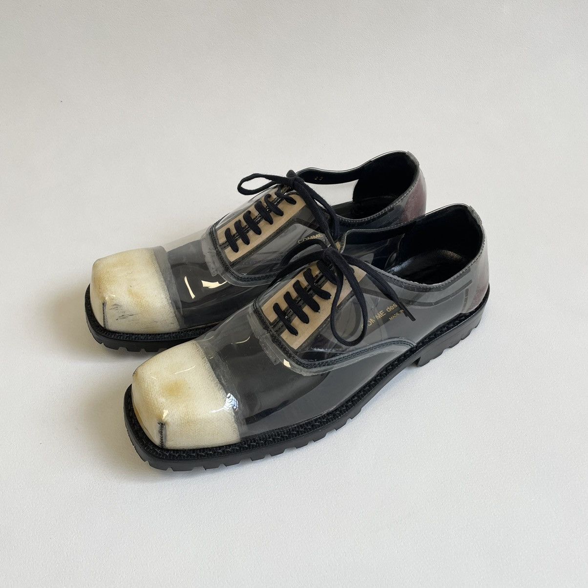 Comme des Garcons A/W 2002 Square Toe PVC Oxford Shoes Size US 8 / IT 38 - 4 Thumbnail