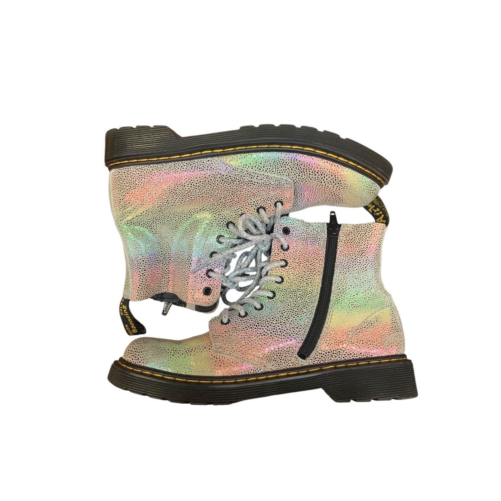 Dr. Martens Doc Martens 1460 Metallic Rainbow Silver Suede Kids Size 4 Size US 4 / IT 34 - 6 Thumbnail