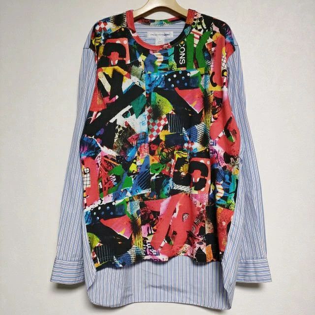 Comme des Garcons SHIRT Shirt Printed all-over docking pullover Long sleeve Blue Size US L / EU 52-54 / 3 - 1 Thumbnail