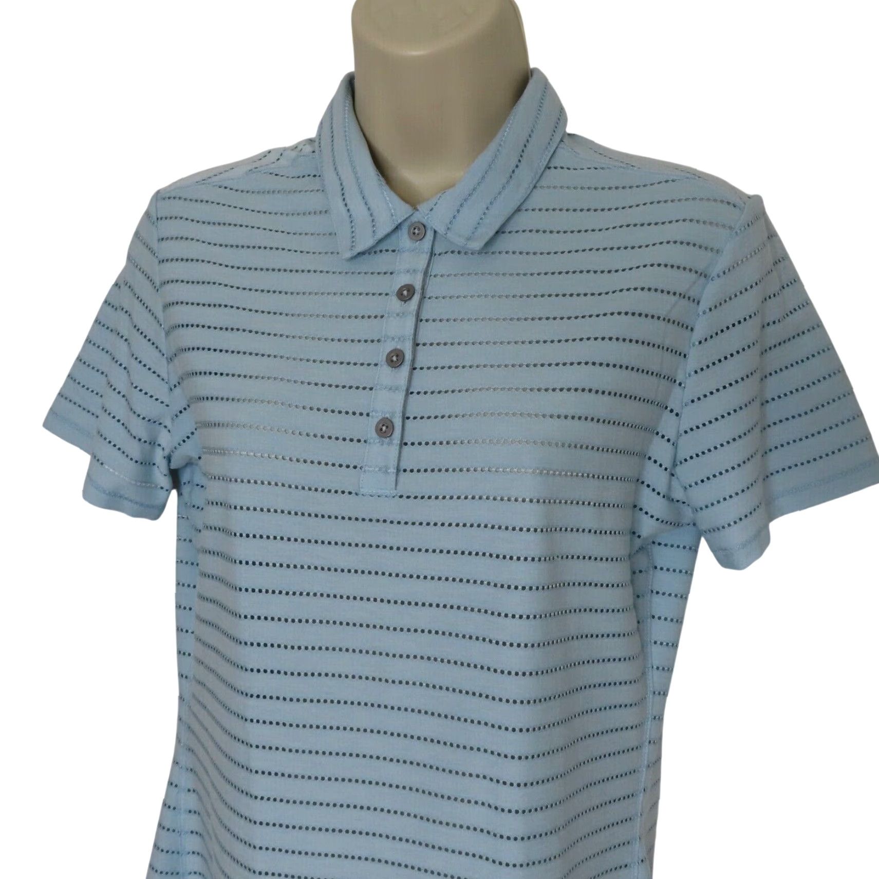 Adidas Adidas Polo Shirt Women Small Climacool Perforated Short Sleeve Blue Tennis Top Size S / US 4 / IT 40 - 3 Thumbnail