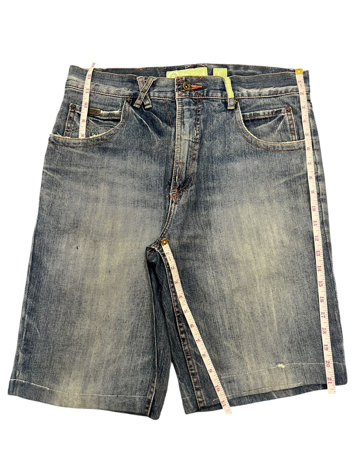 LRG Vintage Japanese Brand Mud Wash Distress Jean Shorts Size US 34 / EU 50 - 7 Thumbnail