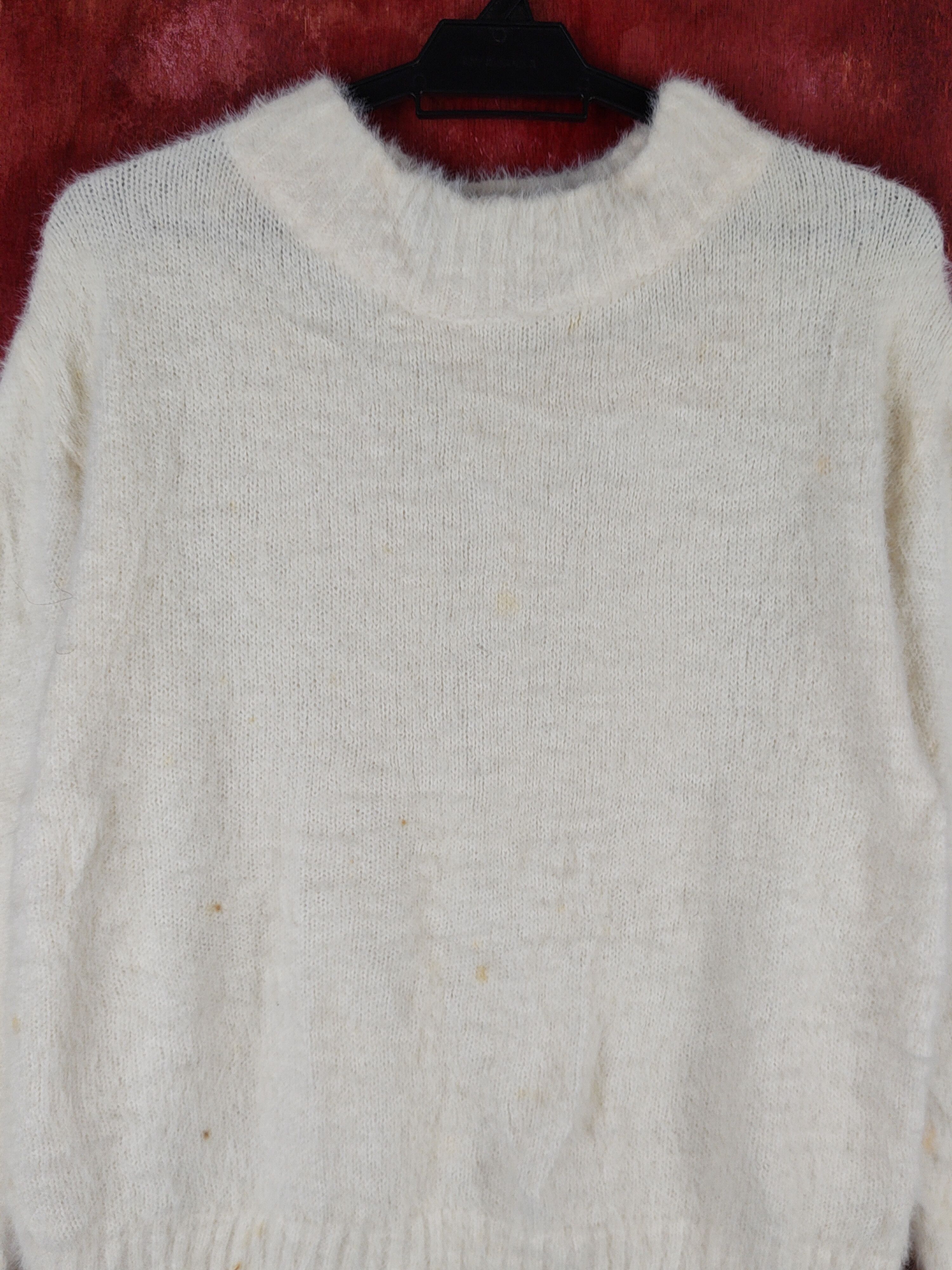 Aran Isles Knitwear Earth Music& Ecology Ivory Fur Mohair Knitwear #S1938 Size M / US 6-8 / IT 42-44 - 2 Thumbnail