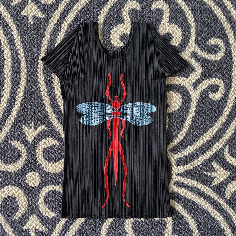 Issey Miyake Issey Miyake Retro dragonfly collage short-sleeved shirt Size L / US 10 / IT 46 - 1 Thumbnail