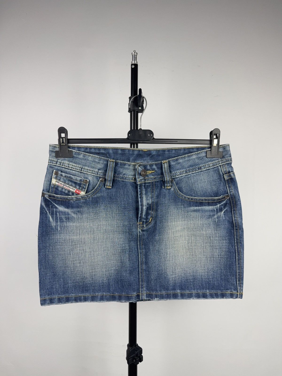 Diesel Luxury Diesel Industry Denim Mini Skirt Y2K Distressed Blue Size 30" / US 8 / IT 44 - 1 Thumbnail