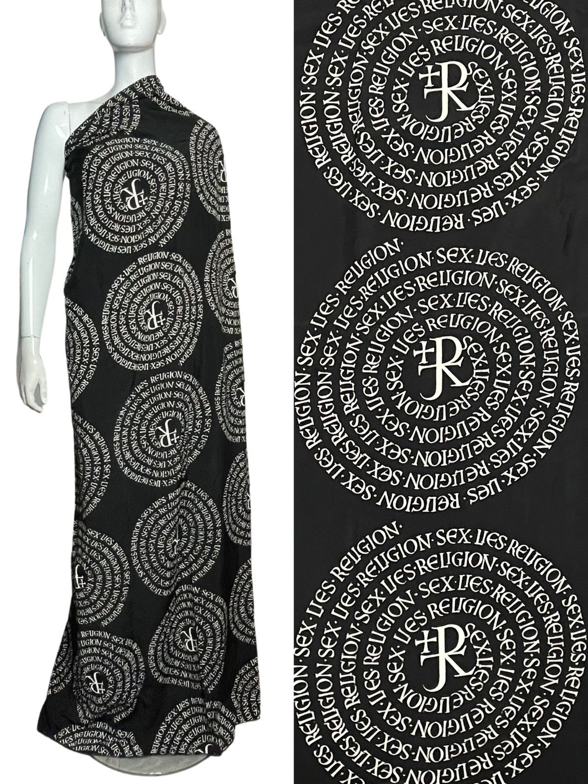image of Art x John Richmond Sex Lies Religion John Richmond Hand Printed Black White, Women's