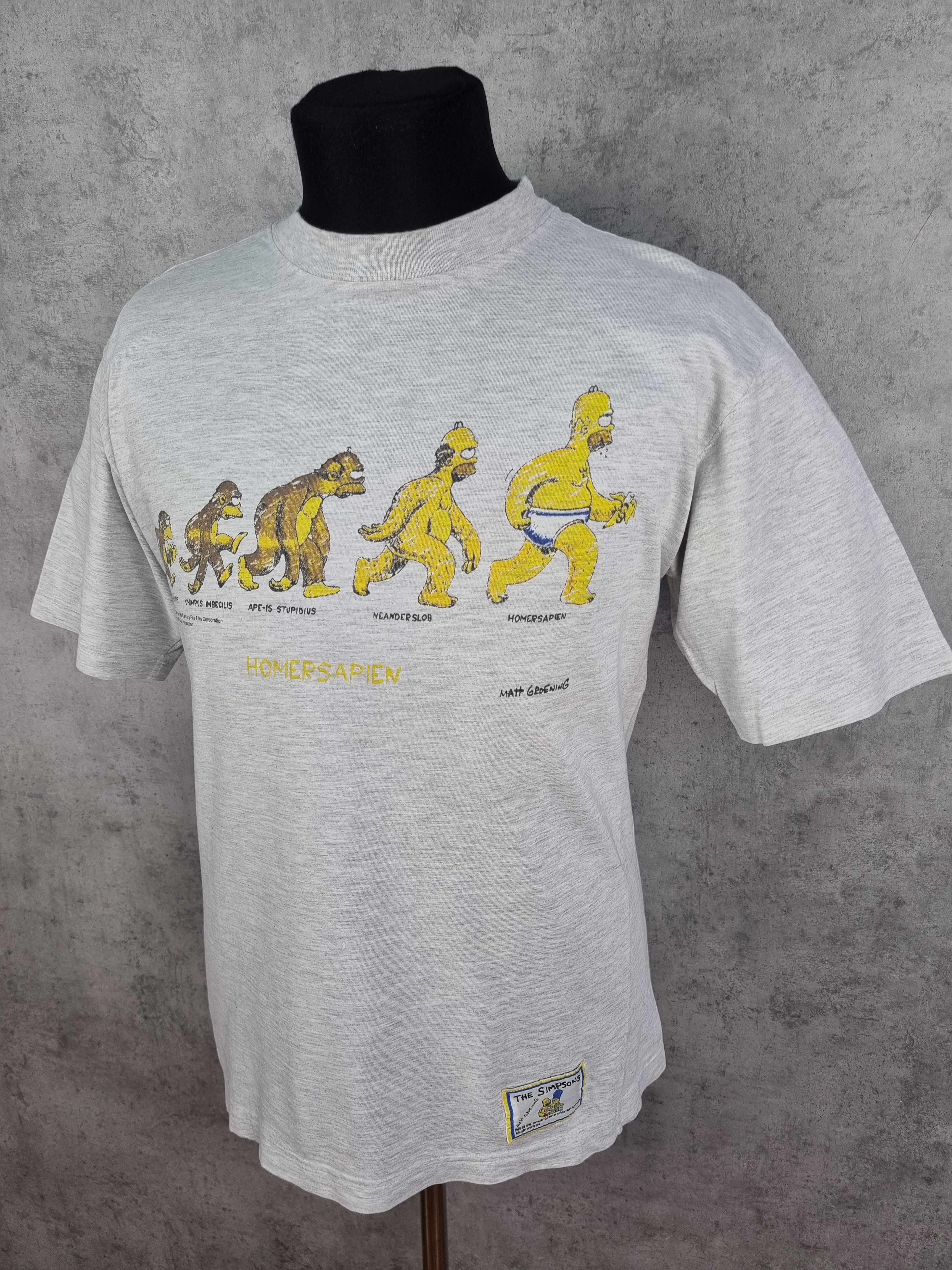 Cartoon Network × Nickelodeon × Vintage 98s The Simpsons Homer Sapiens Single Stitch Rare Print Size US L / EU 52-54 / 3 - 7 Thumbnail