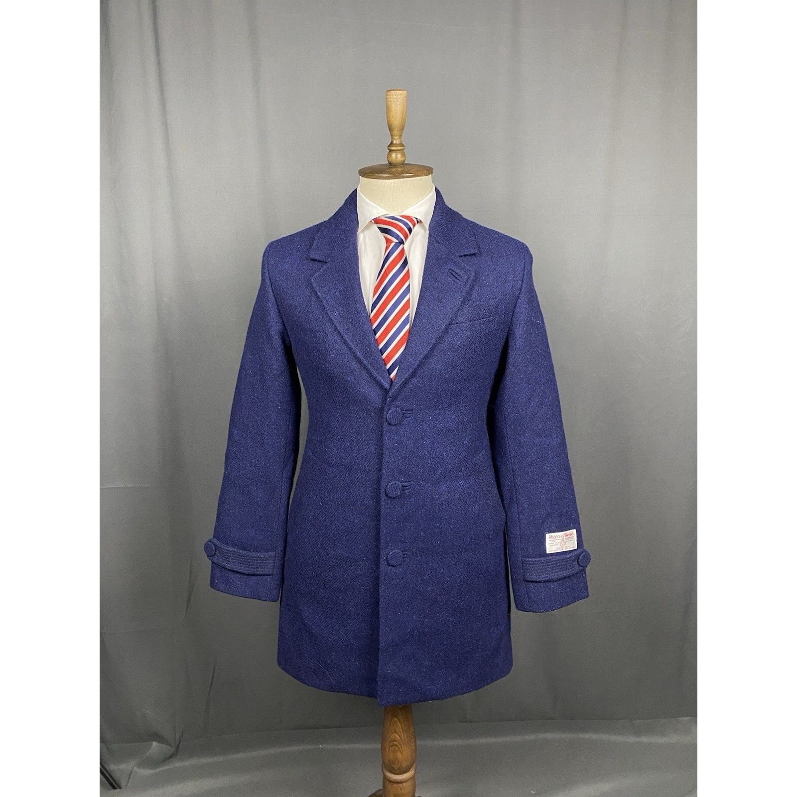 Harris Tweed MINT! Harris Tweed Men's Blue Insulated Wool Coat Size 46 R Size US S / EU 44-46 / 1 - 3 Thumbnail