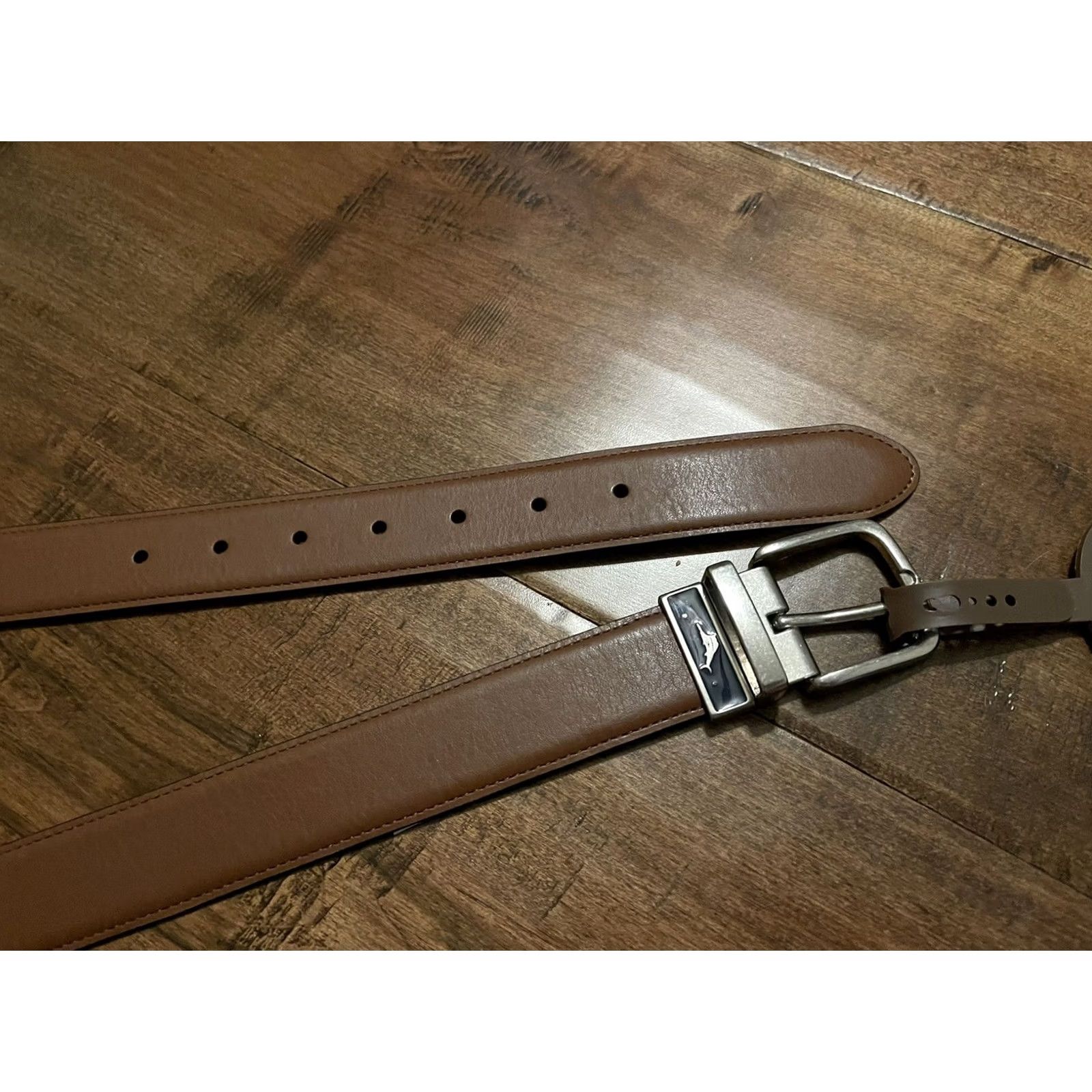 Tommy Bahama Tommy Bahama Leather Belt Reversible Black Brown Marlin Buckle Men's XL Size ONE SIZE - 5 Thumbnail