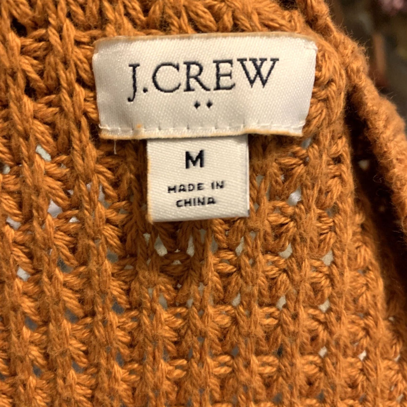 J.Crew J. Crew Womens M Orange Knit Pullover Sweater V-Neck SZ M Cotton Vintage? Size M / US 6-8 / IT 42-44 - 5 Thumbnail
