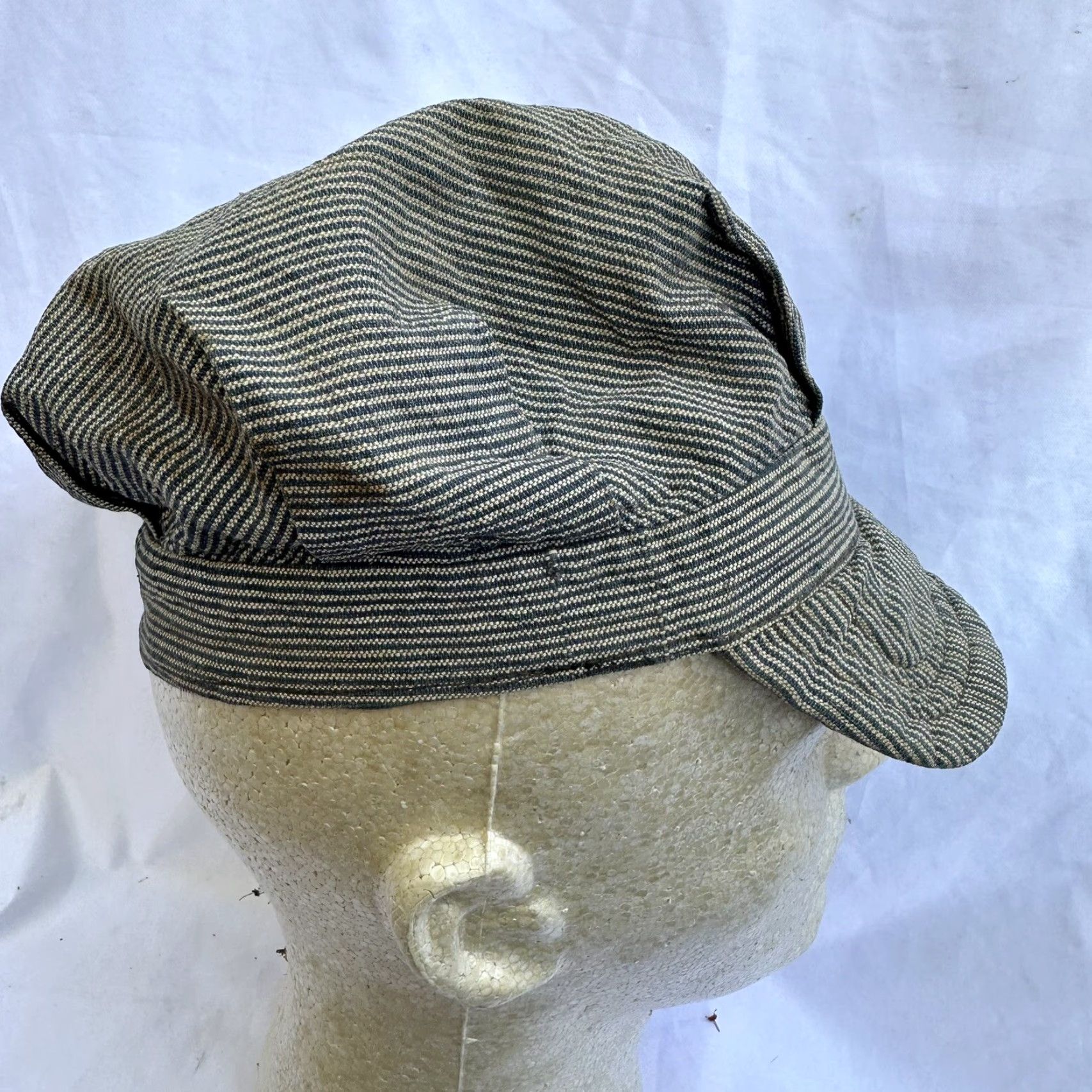 Vintage VINTAGE 1920s Cross Weave Railroad Cap HaT Original Cap Workwear Size 7 Men's Hats Size ONE SIZE - 4 Thumbnail