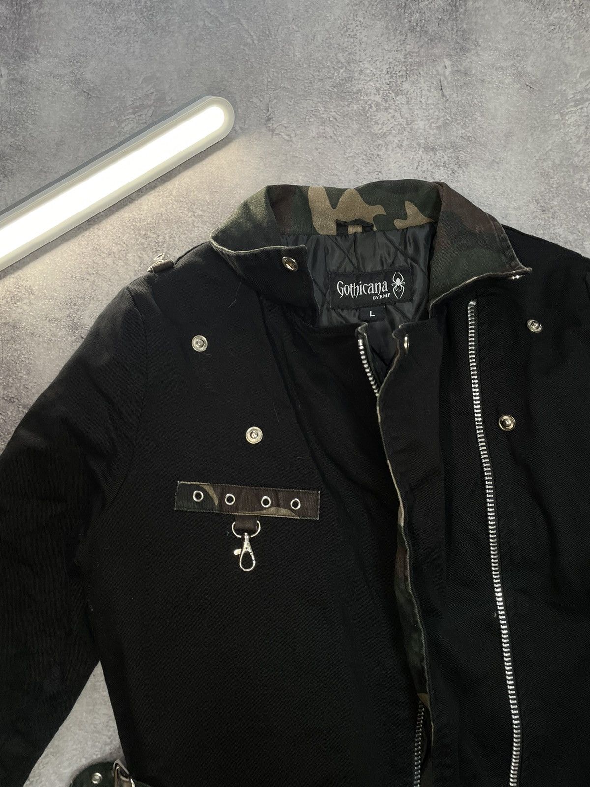 Other Japanese Vintage Crazy Washed GOTHICANA EMP Moto Zip Jacket Size US L / EU 52-54 / 3 - 14 Thumbnail