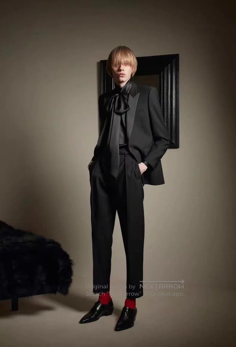 Saint Laurent Paris Saint Laurent Paris Black Peak Lapel Smoking Suit Size US M / EU 48-50 / 2 - 7 Thumbnail