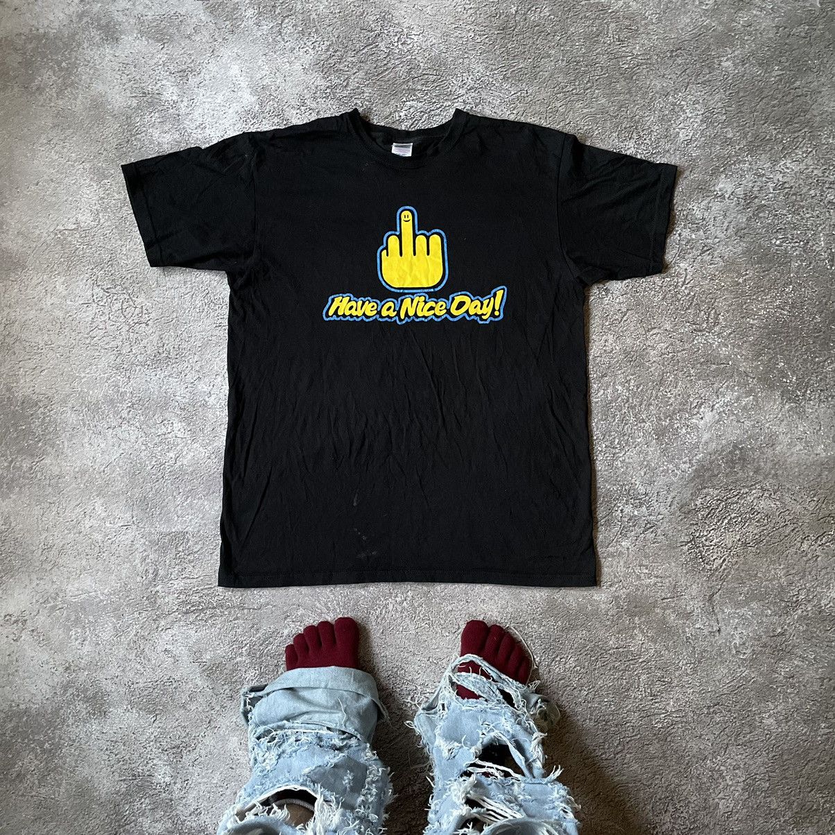 Band Tees Vintage Y2K ADULT “ NICE DAY FUCK MIDDLE FINGER“ FUNNY TEE Size US L / EU 52-54 / 3 - 1 Thumbnail