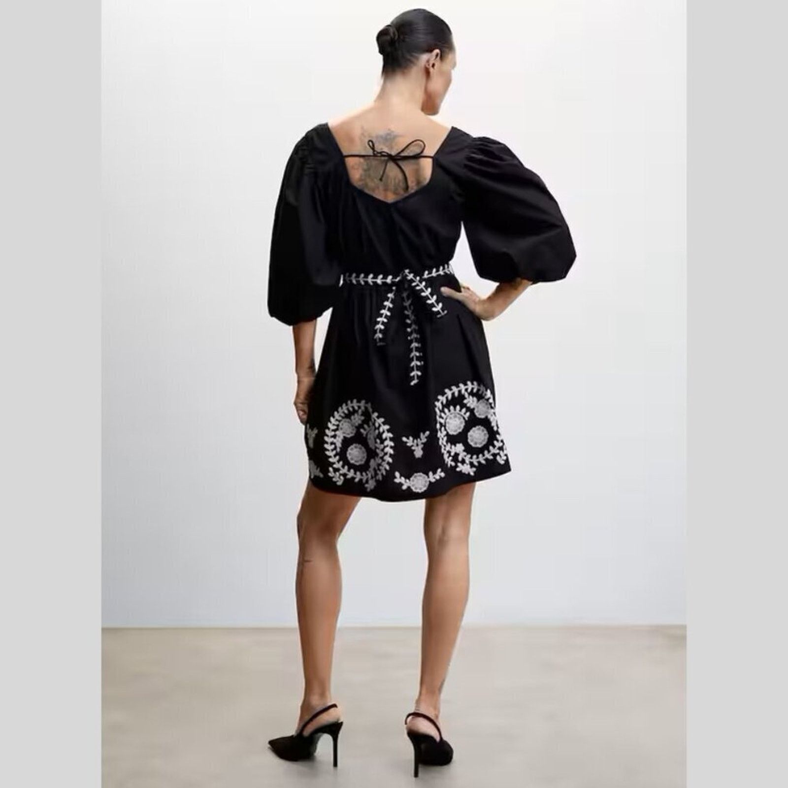 Mango MANGO Puff Sleeve Cotton Dress NWT Size M / US 6-8 / IT 42-44 - 9 Thumbnail