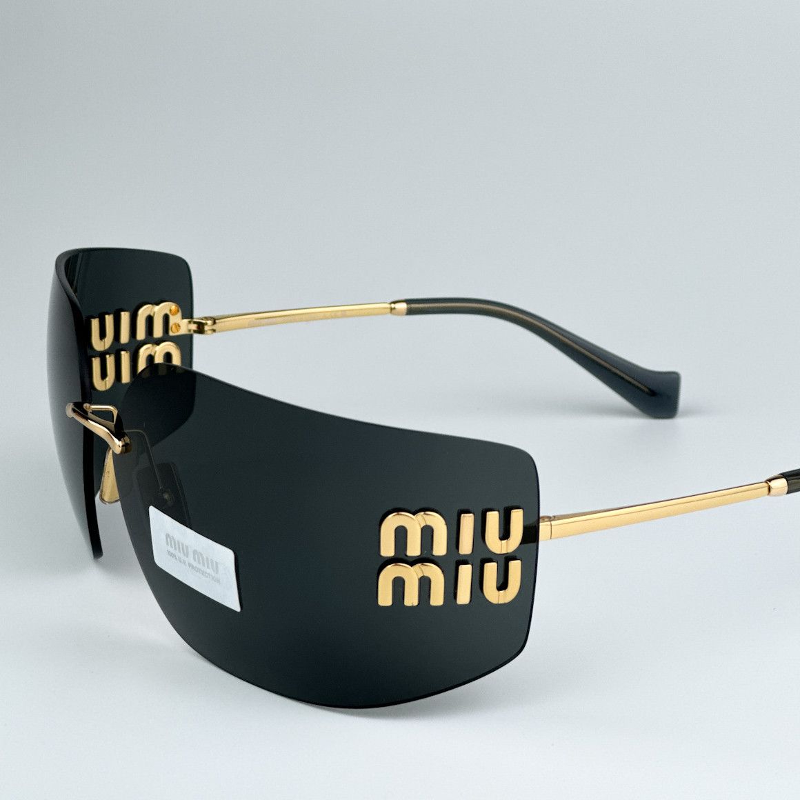 Miu Miu Miu Miu Women Sunglasses Wraparound MU54YS RUNWAY 5AK5S0 Size ONE SIZE - 9 Thumbnail