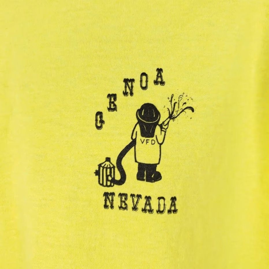 Hanes VINTAGE Genoa Volunteer Fire Department T Shirt Mens Large Made In USA 80s Hanes Firefighter Graphic Tee Yellow Size US L / EU 52-54 / 3 - 3 Thumbnail