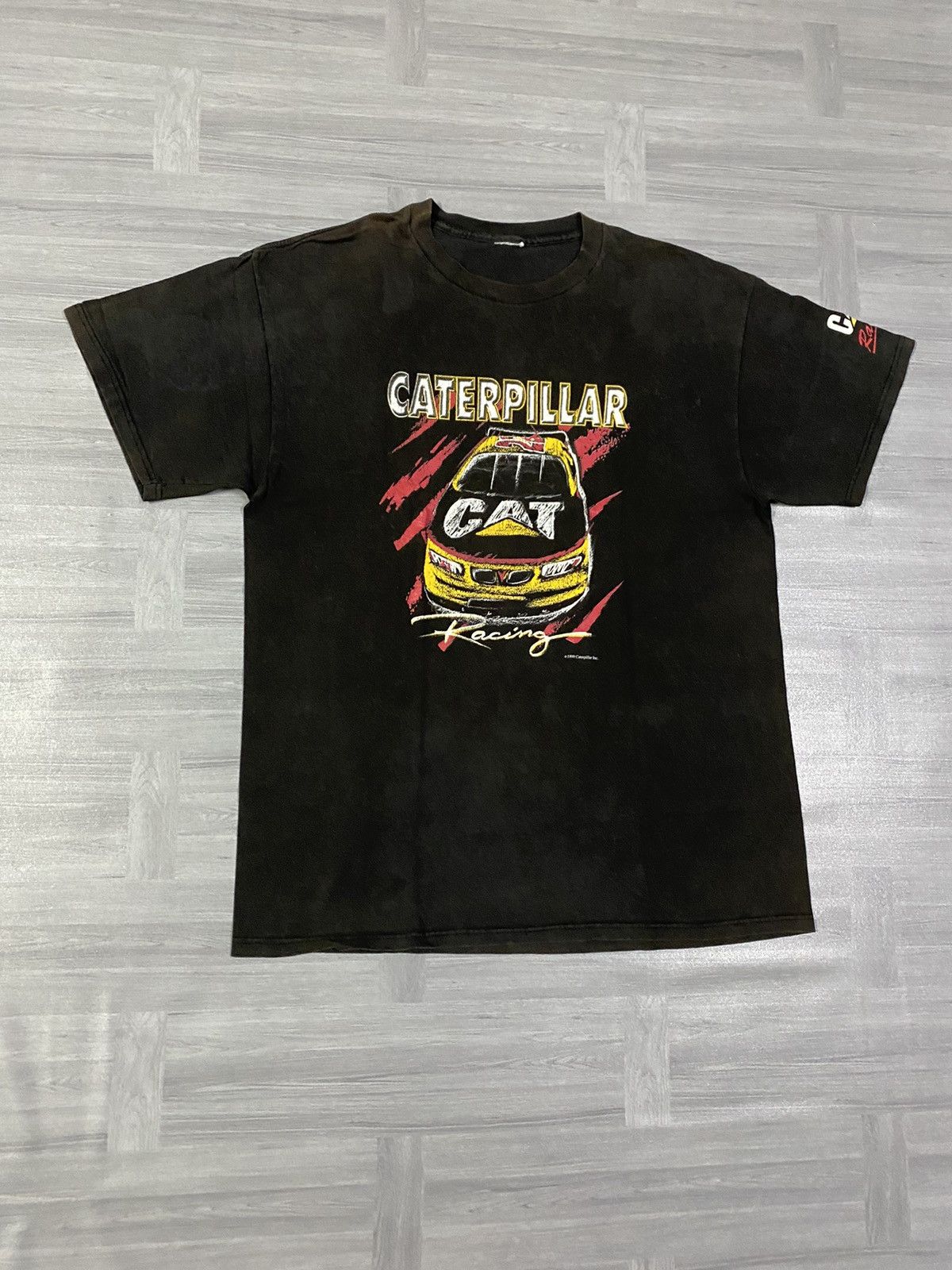 NASCAR Vintage 90s Caterpillar Racing Nascar T Shirt Size US XL / EU 56 / 4 - 3 Thumbnail