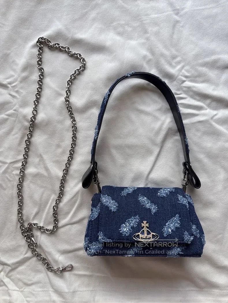Vivienne Westwood Vivienne Westwood size os Hazel Denim Small Baguette Bag, c Size ONE SIZE - 1 Thumbnail