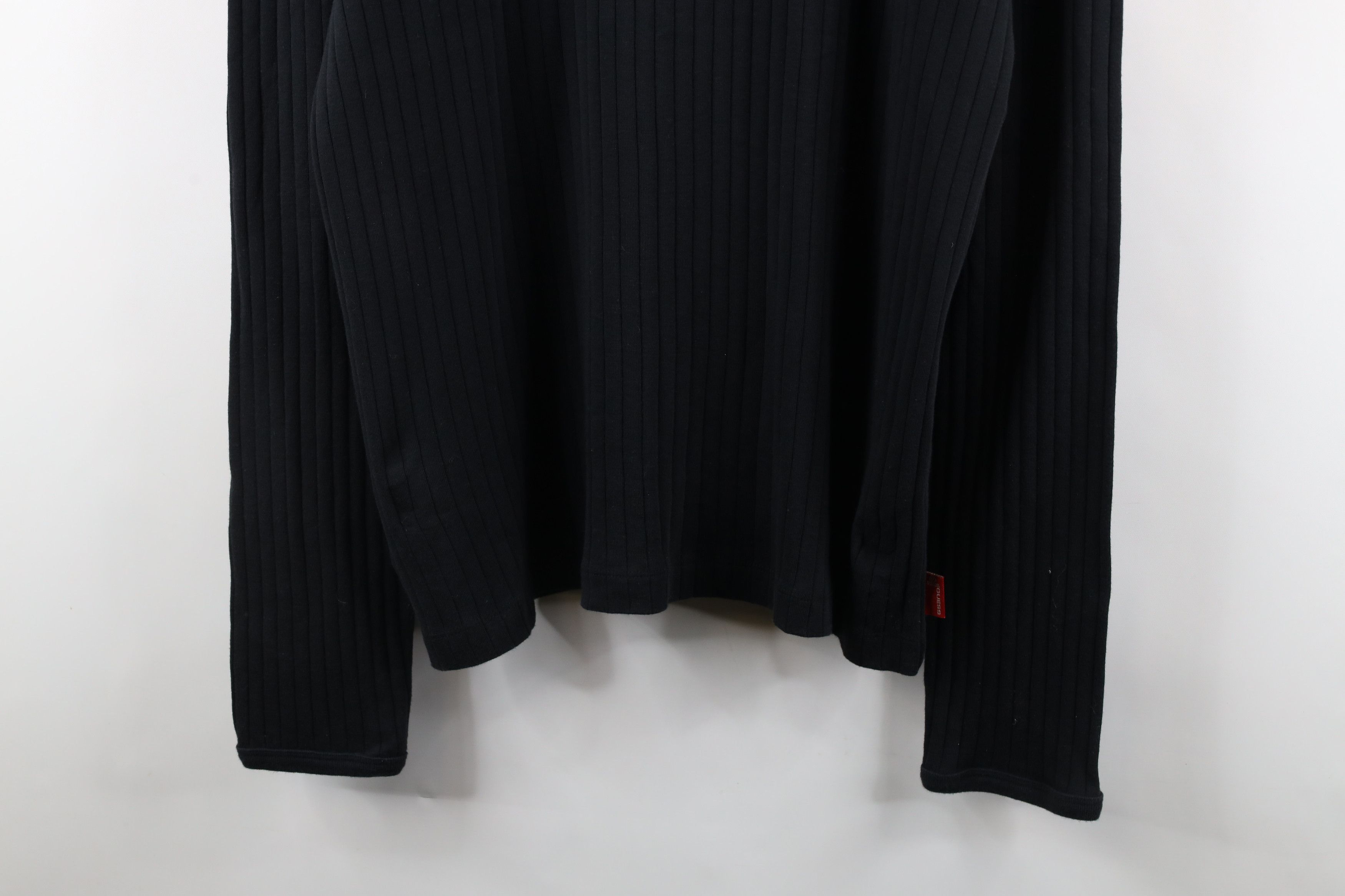 Guess × Vintage Vintage 90s Guess Ribbed Knit Long Sleeve V-Neck T-Shirt Size US XL / EU 56 / 4 - 3 Thumbnail