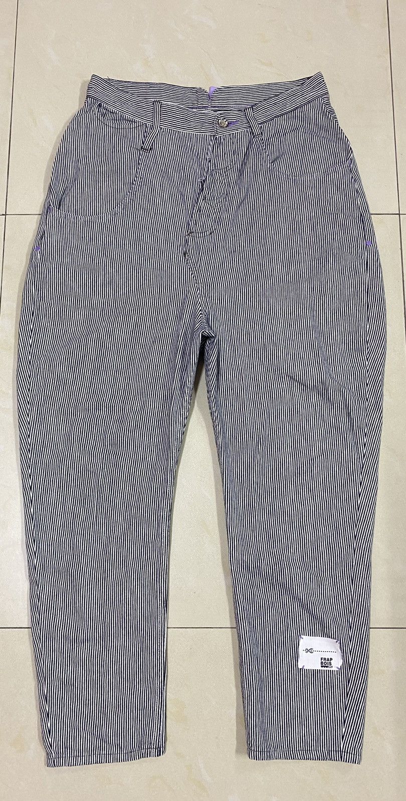 image of Issey Miyake Frapbois Hickory Stripe Denim Pants, Men's (Size 29)