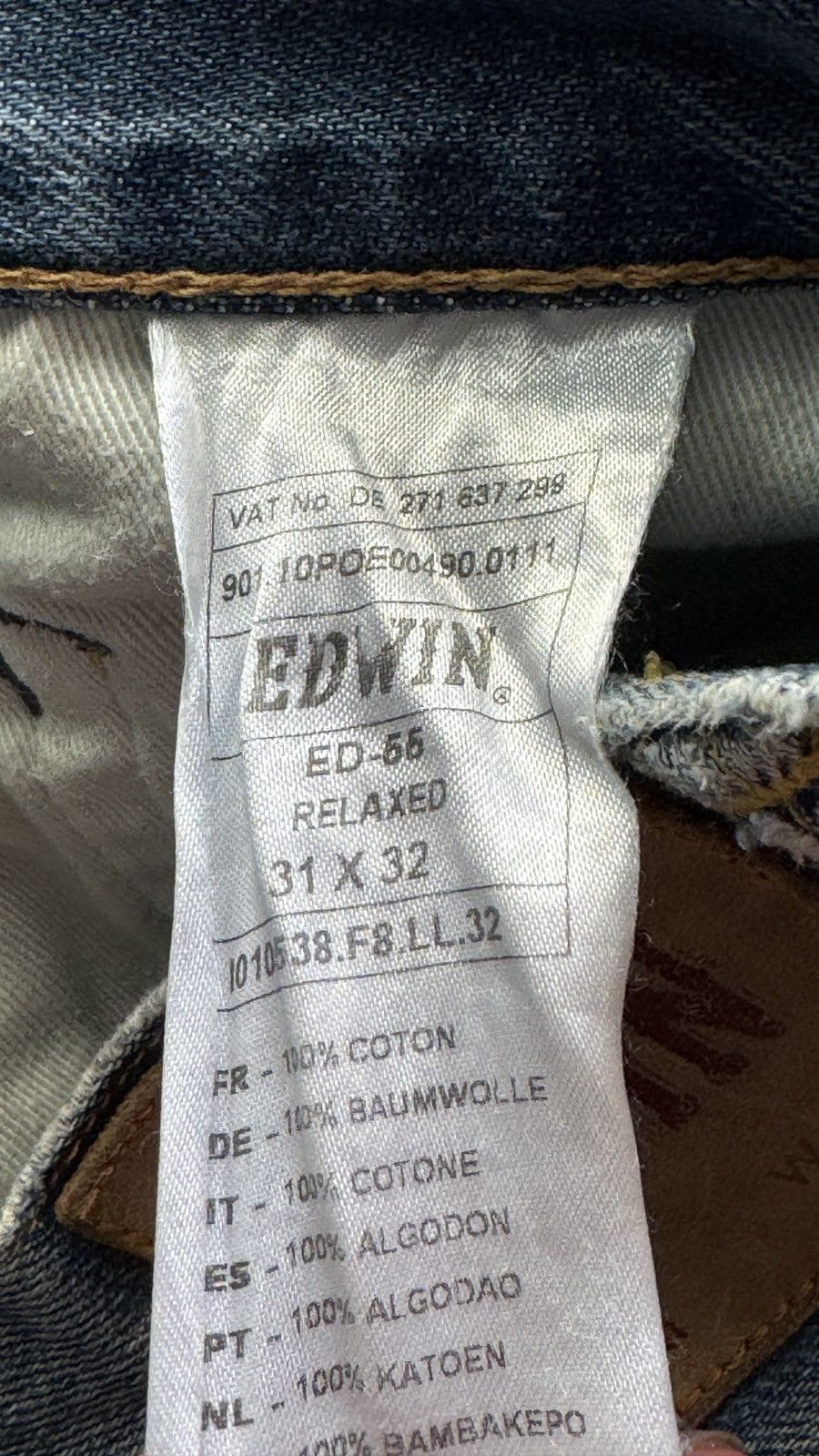 Japanese Brand Helmut Lang Vibe Edwin Jeans Faded Mudwash Ripped Denim Size US 31 - 7 Thumbnail