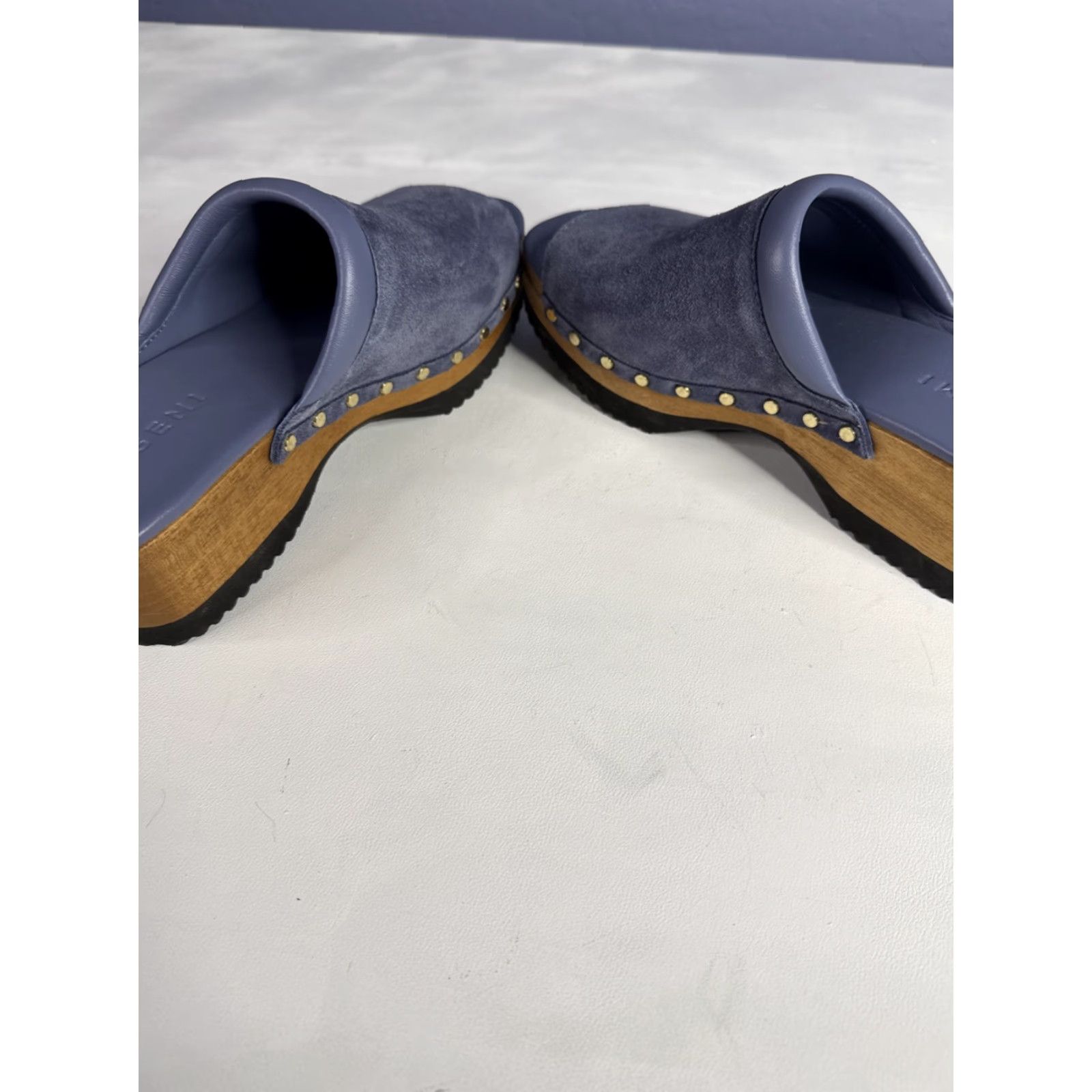 Vintage M. Gemi Greta Clog mule open toe with Wooden Platform Sz 38 Women’s Sz 8 US Size US 8 / IT 38 - 7 Thumbnail