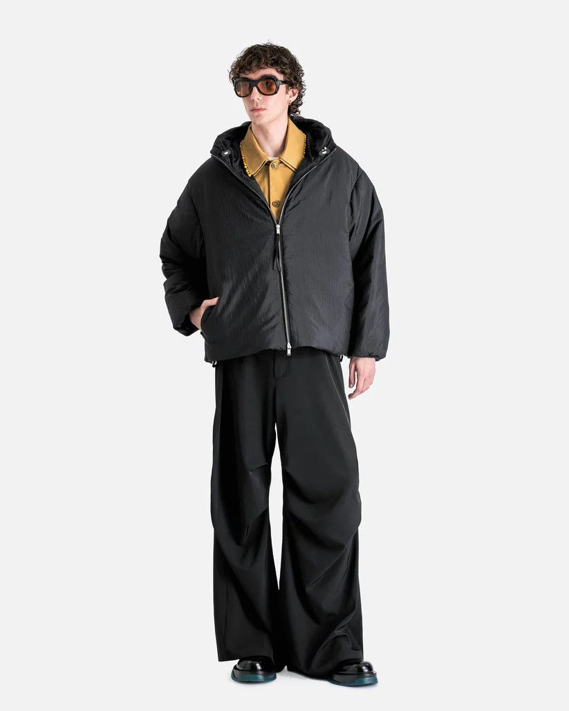 Jil Sander o1s1v1r1oon0925 Silk and Nylon Canvas Down Jacket in Black Size US XL / EU 56 / 4 - 8 Thumbnail