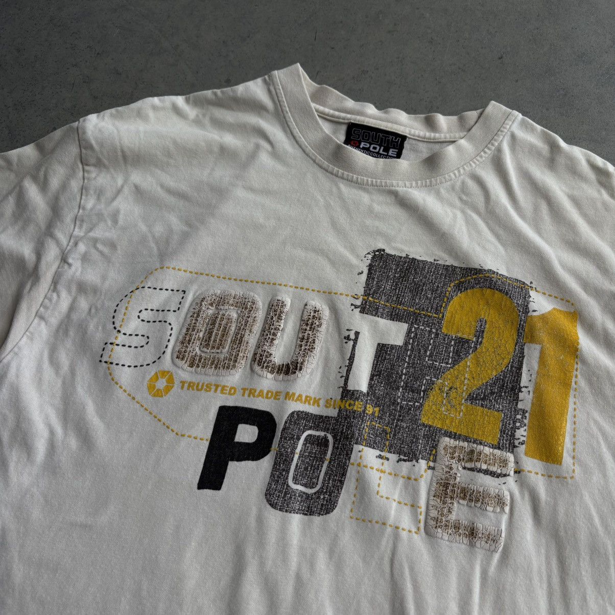 Southpole × Vintage Vintage Y2K Southpole Large Tan T Shirt Off white baggy Size US XL / EU 56 / 4 - 7 Thumbnail