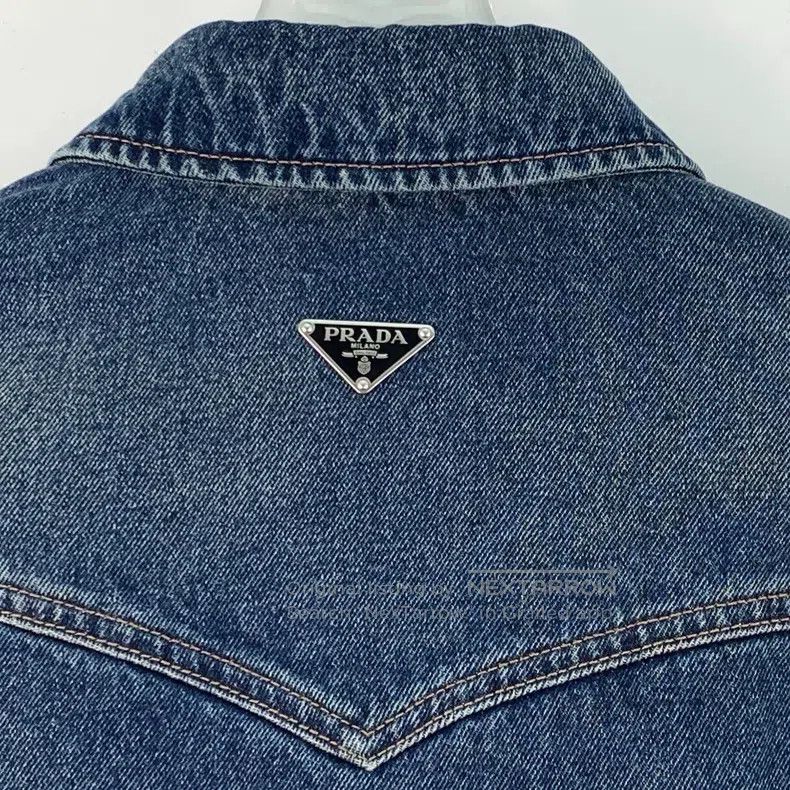 Prada Prada Blue washed old triangle standard cotton lapel singl Size US S / EU 44-46 / 1 - 5 Thumbnail