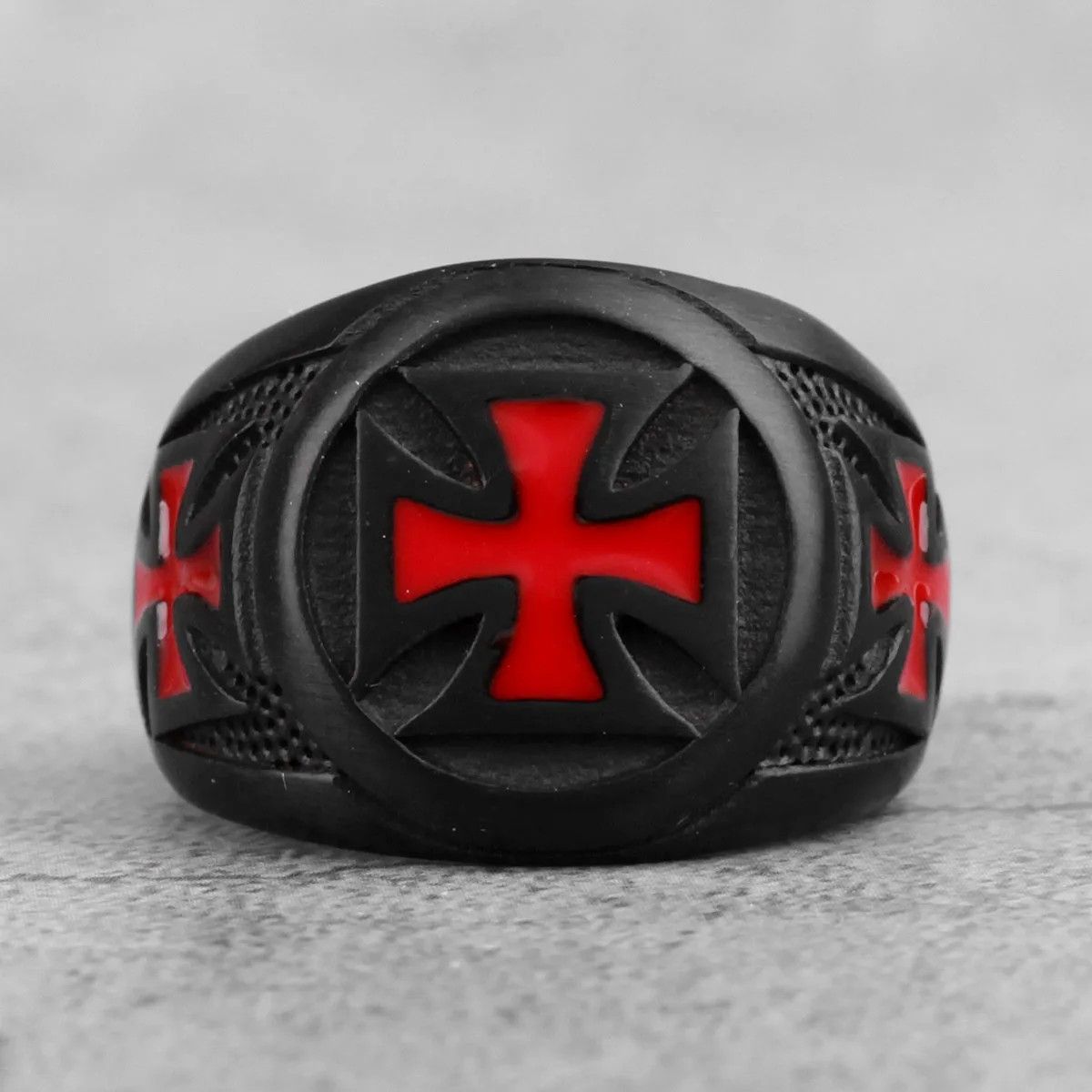 Japanese Brand × Jewelry × Vintage Red Cross Black Ring Size ONE SIZE - 2 Thumbnail