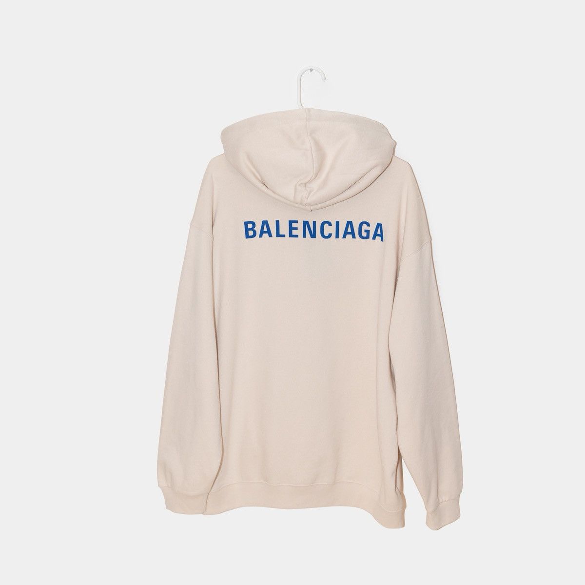 Balenciaga Balenciaga Beige Hoodie with Blue Logo Size US L / EU 52-54 / 3 - 4 Thumbnail