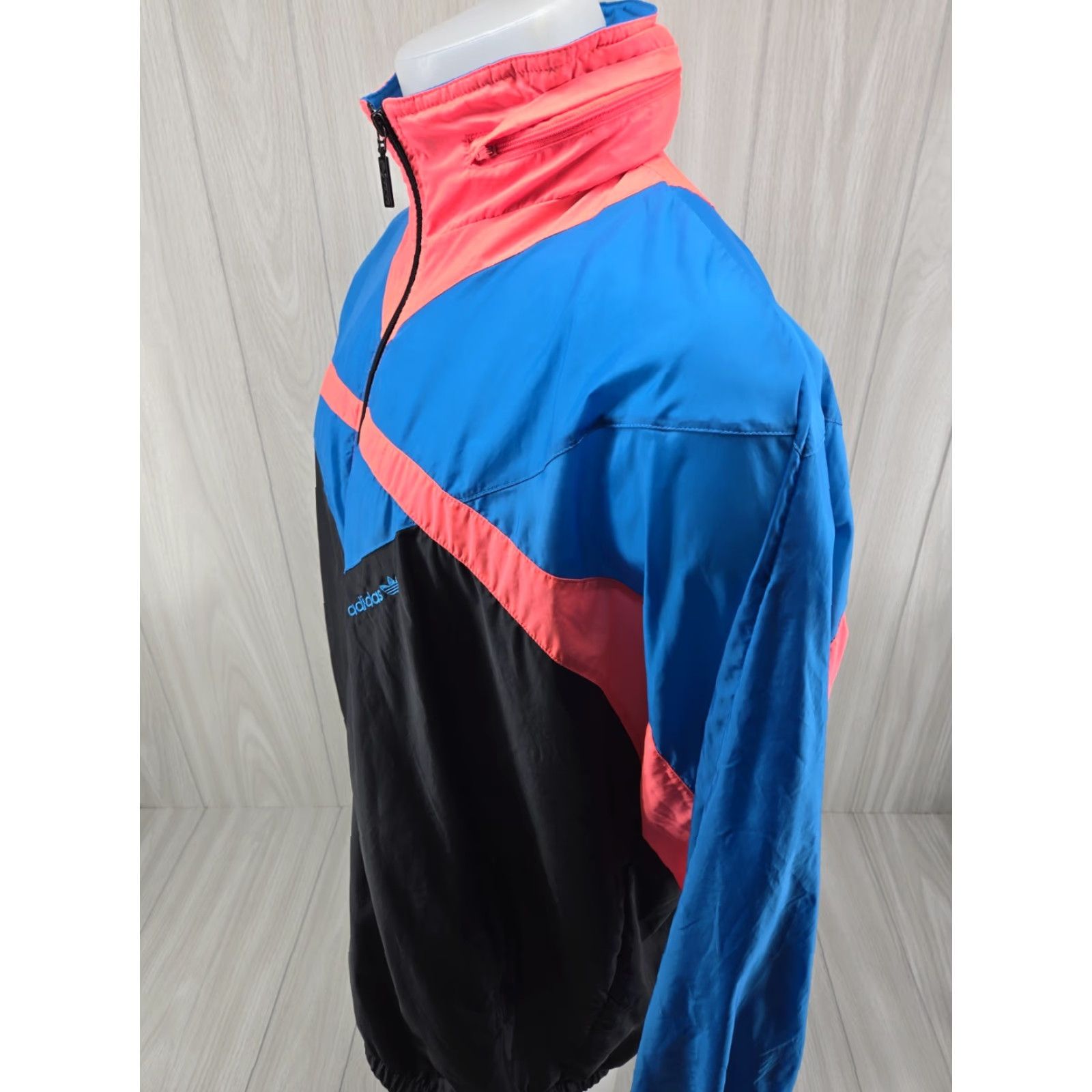 Adidas VINTAGE Adidas 1990s Original Neon Retro Track Jacket Men's L Blue Polyester Long Sleeve 1990s Mens Size L Blue Neon Retro Track Jacket Adidas Mens Size US L / EU 52-54 / 3 - 4 Thumbnail
