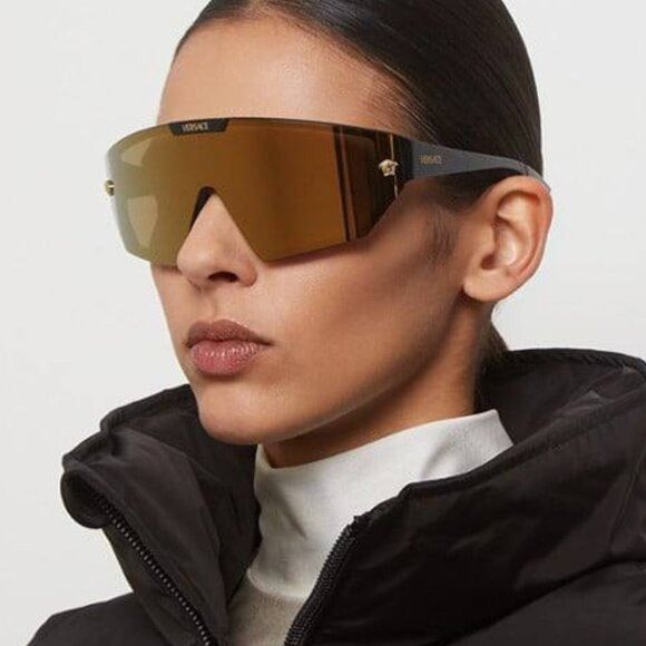 Versace Versace VE4461 148/6V Sunglasses Crystal Shield Frame Size ONE SIZE - 3 Thumbnail