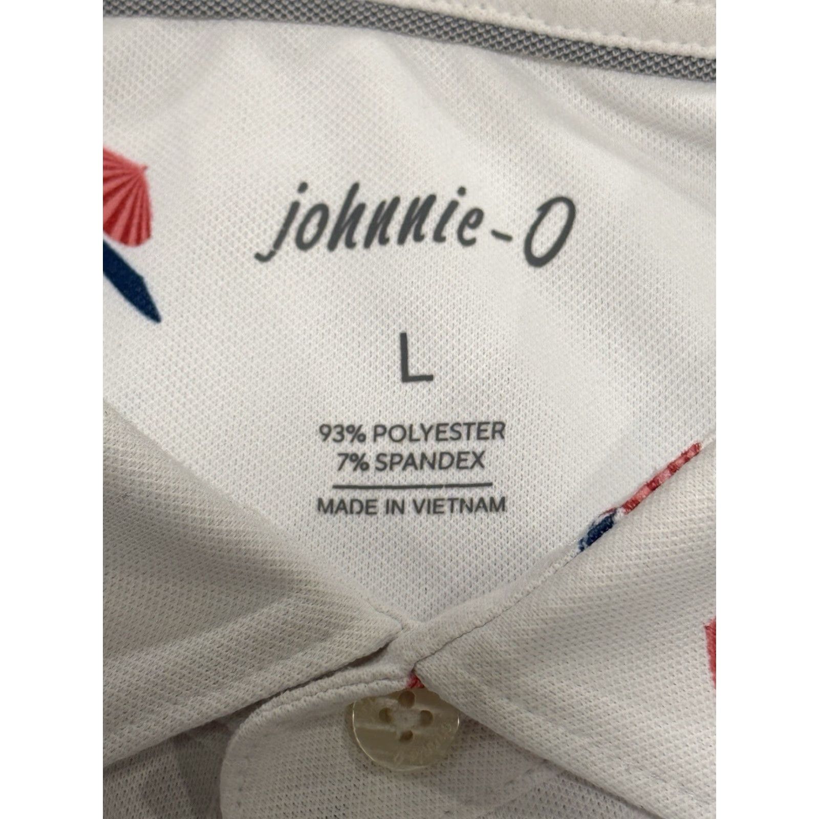 johnnie-O Johnnie O Polo Shirt Mens L White Sunshade Umbrella Print Performance Polo Size US L / EU 52-54 / 3 - 2 Thumbnail