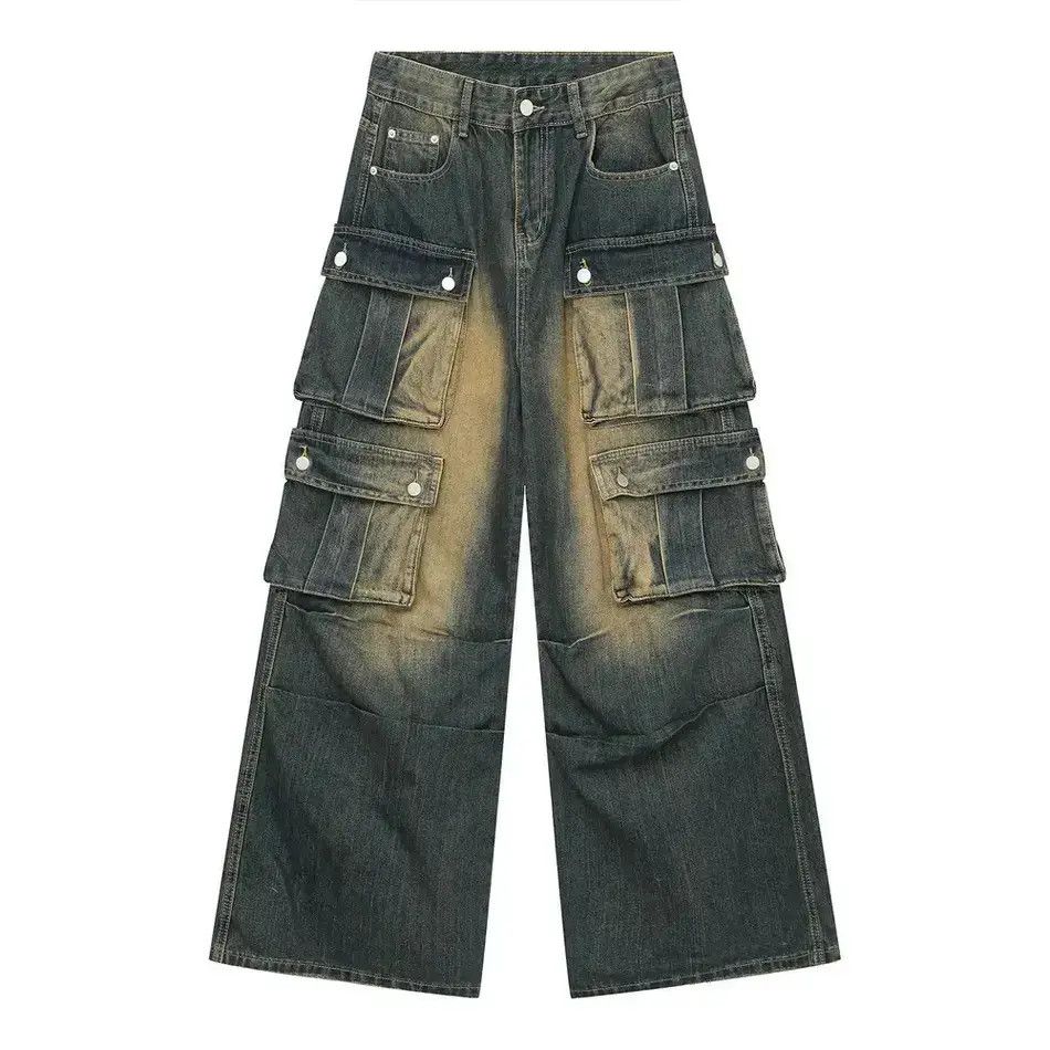 Japanese Brand Retro High Street Loose Wide Leg Jeans Size US 32 / EU 48 - 6 Thumbnail