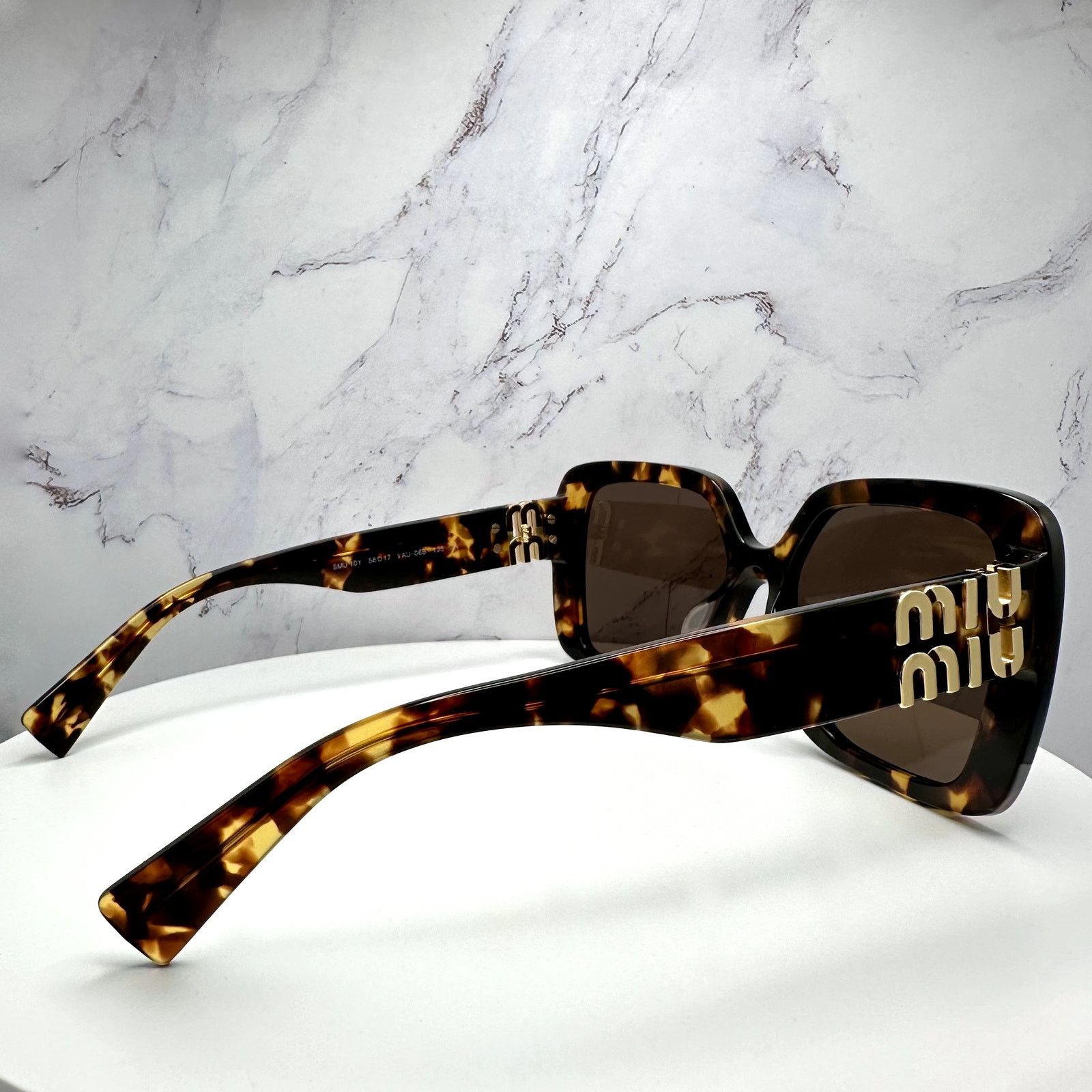 Miu Miu New MIU MIU Sunglasses Brown Square Gold Full Rim 56mm Size ONE SIZE - 12 Thumbnail