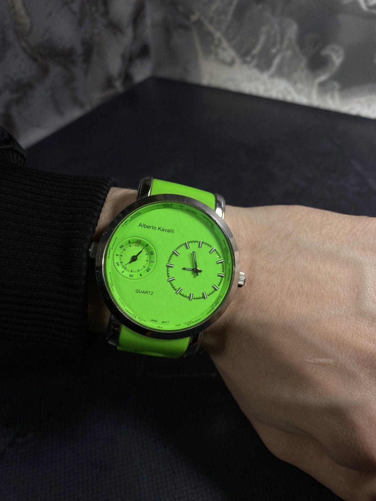 Vintage Alberto Kavalli Dual Dial Neon Green Japanese brand Size ONE SIZE - 6 Thumbnail